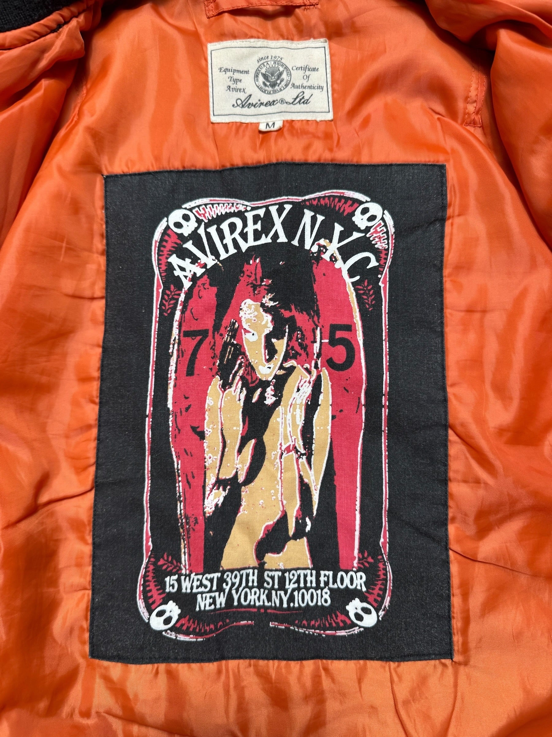 Jacket bomber flight Ma-1 Avirex LTD 75 FSG made in Korea black vintage 90's - M