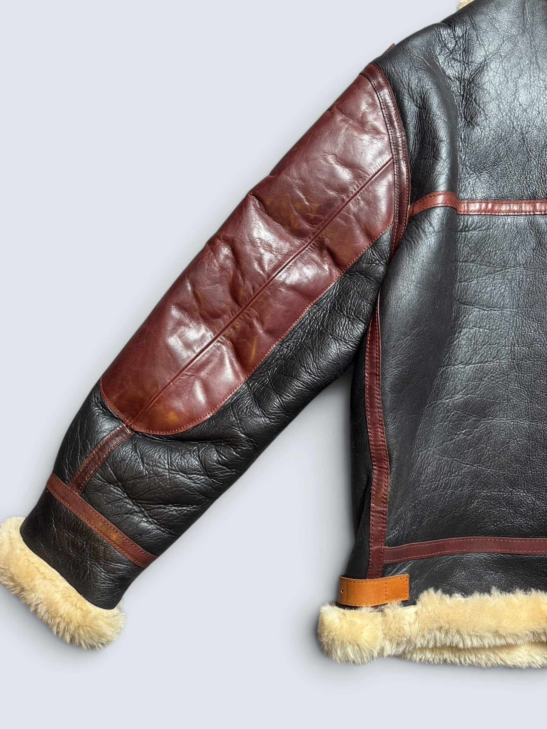 Jacket cuir bomber flight shearling B-3 Patton L.K Style Limited usaf black - 46 (2XL)