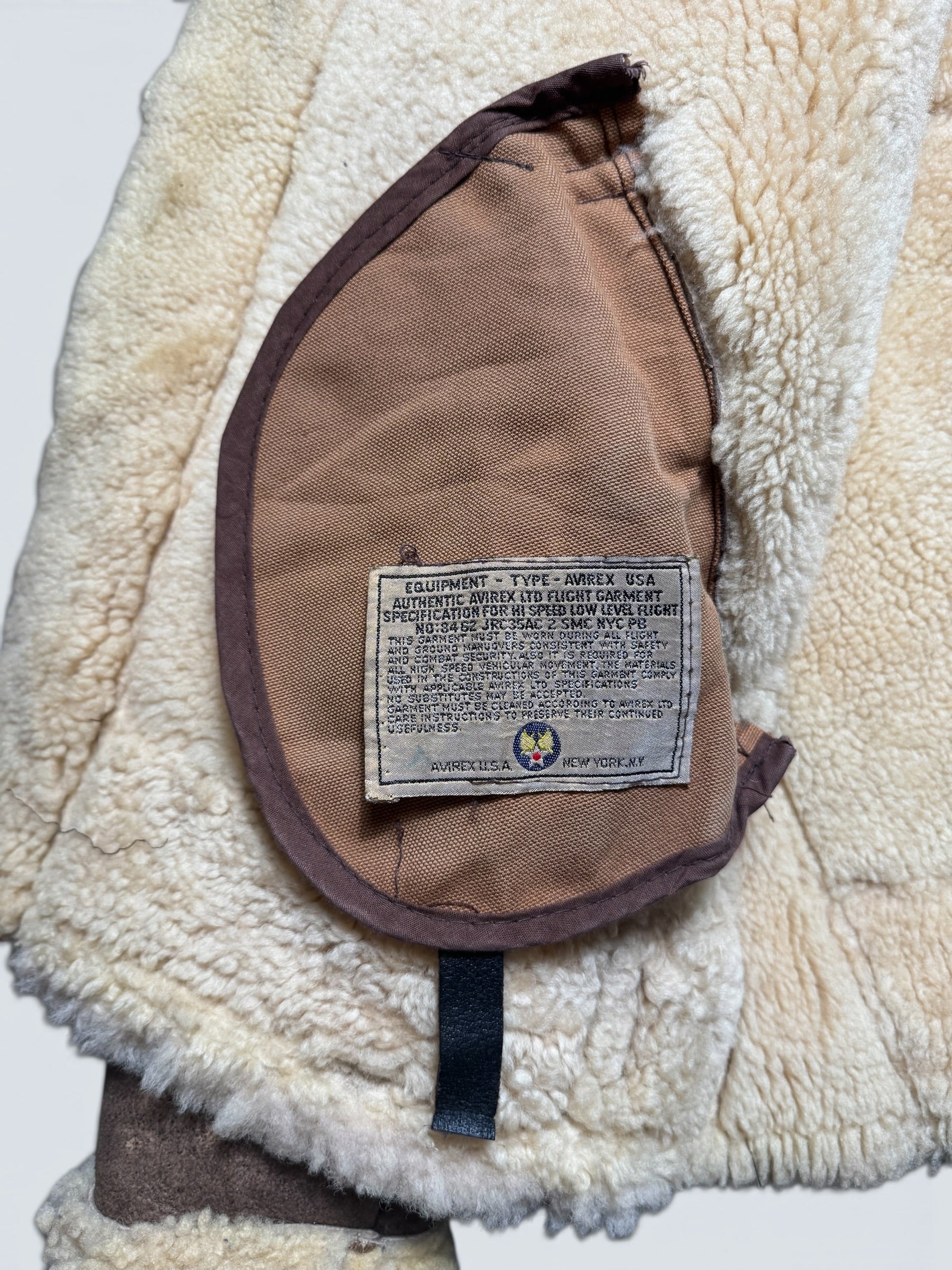 Jacket cuir flight shearling B-3 Avirex made in USA usaf brown vintage 80’s - 38 (M)