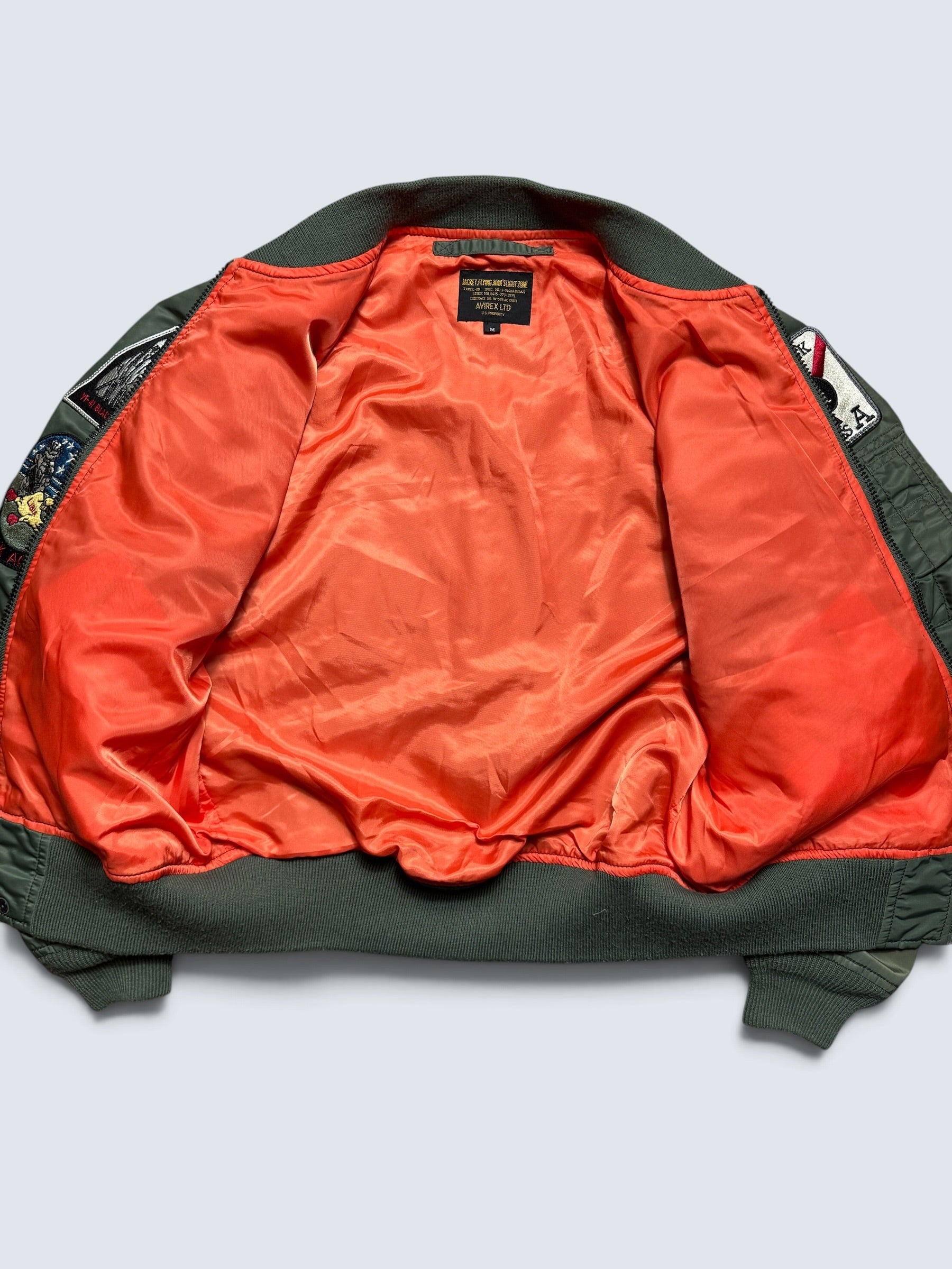 Jacket bomber flight L-2b Avirex ltd top gun usaf full patch kaki vintage 00’s - M