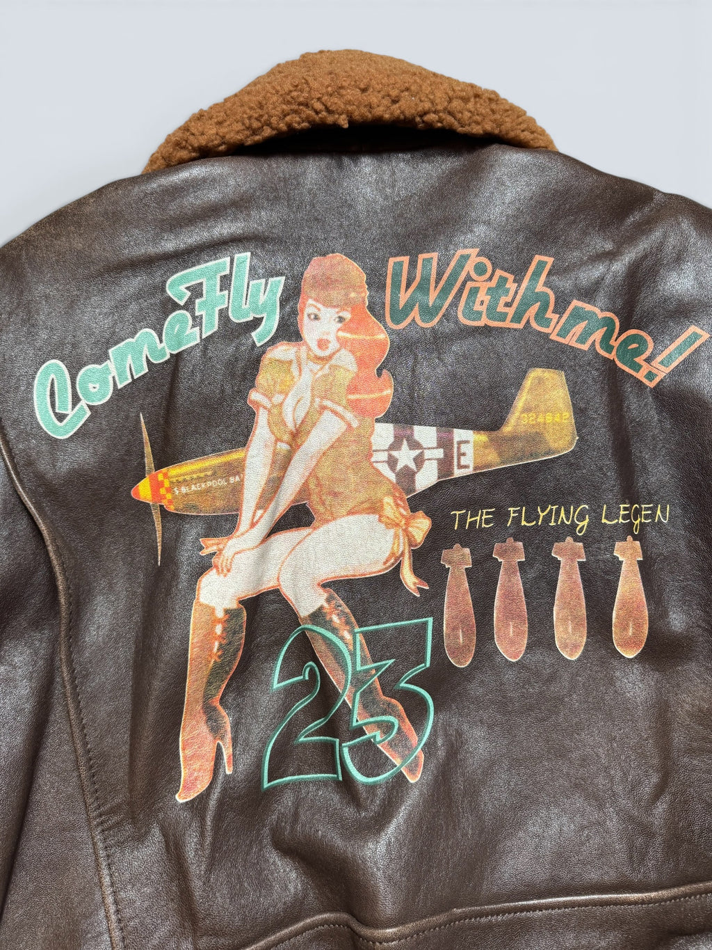 Jacket cuir lambskin flight G-1 Schott NYC Wings Of Gold Top Gun usn full patch nose art black - M (XL)