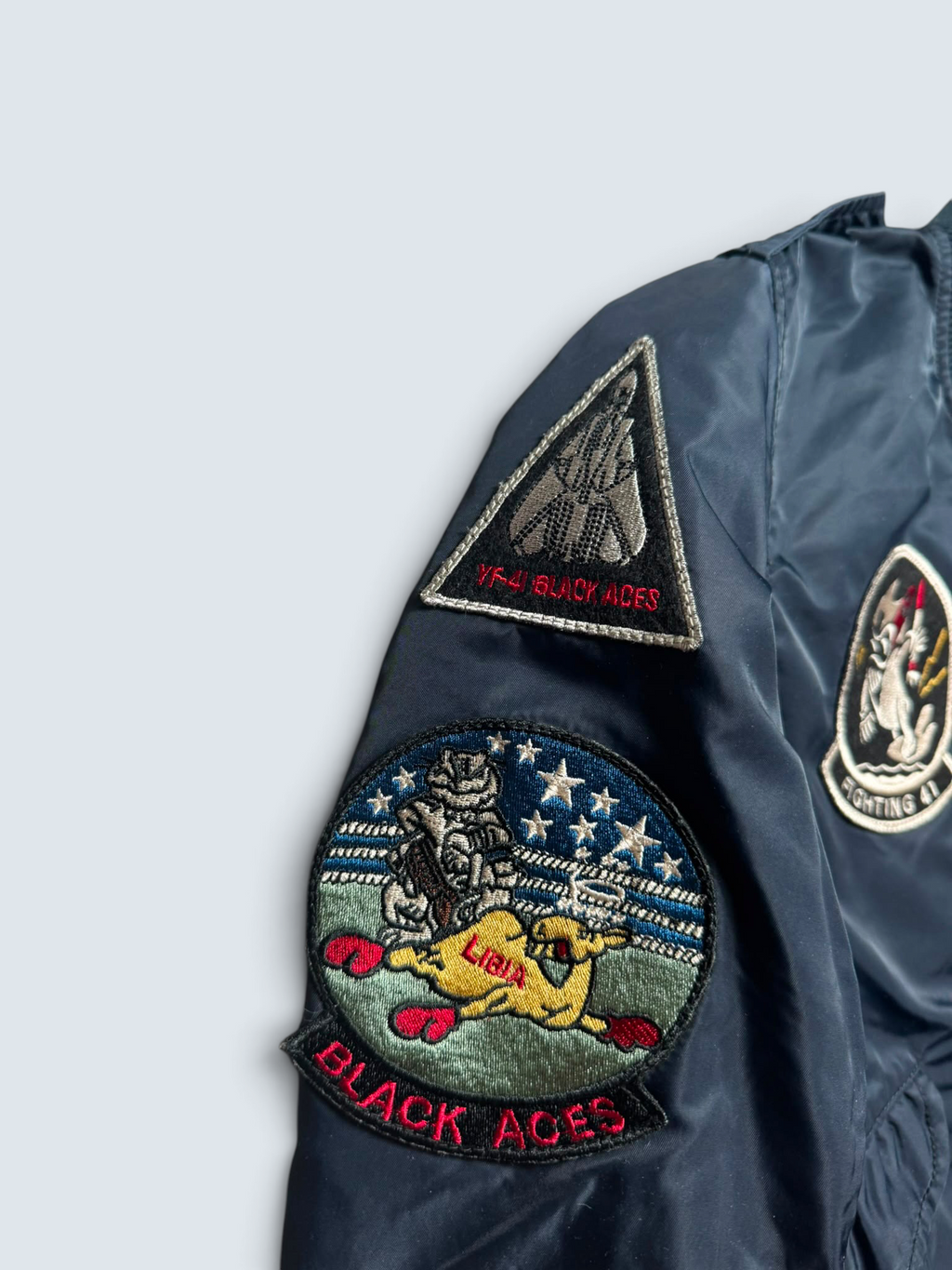 Jacket bomber flight L-2b Avirex ltd Japan exclusive top gun usaf full patch navy 00’s - S/M