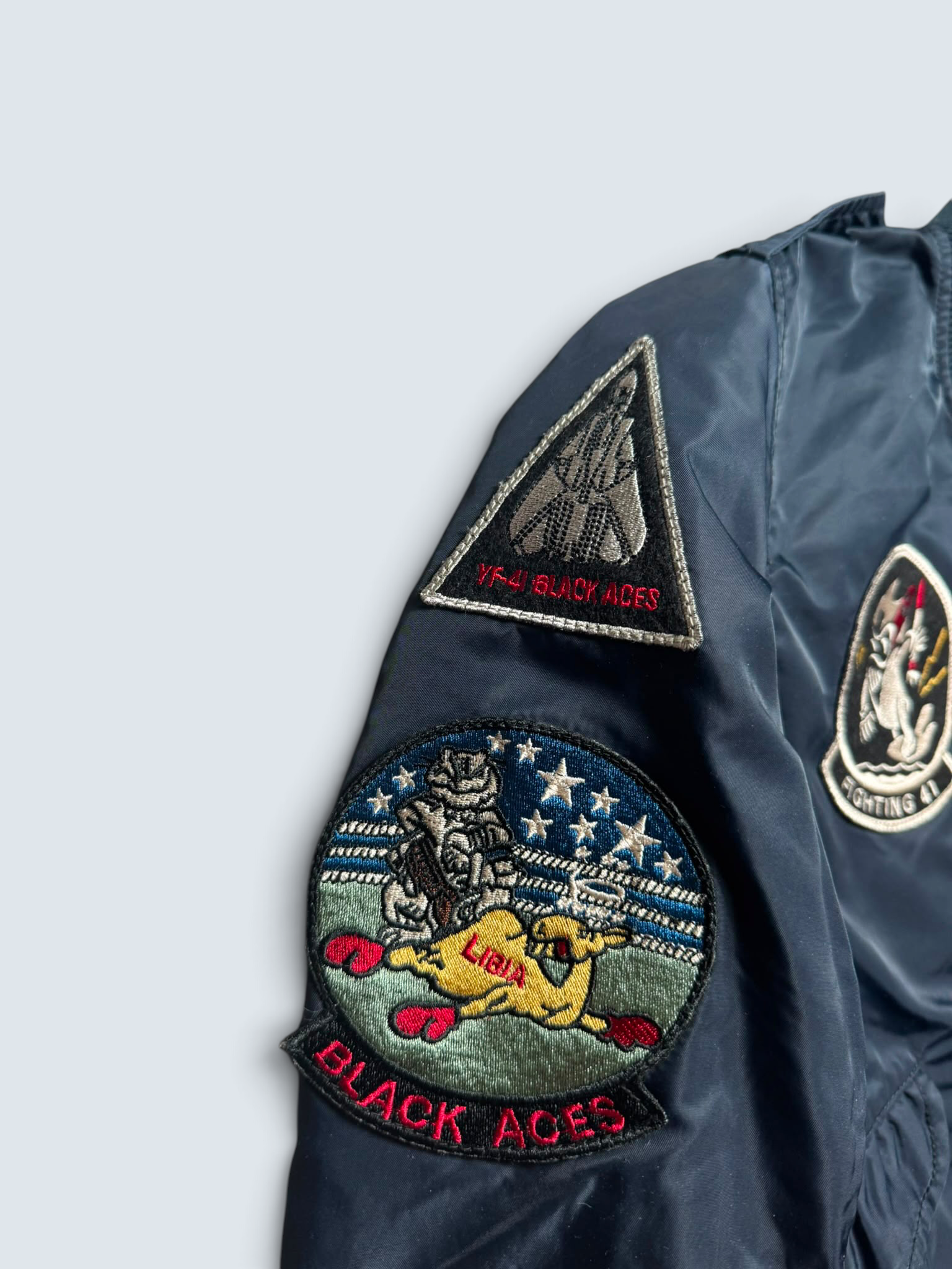 Jacket bomber flight L-2b Avirex ltd Japan exclusive top gun usaf full patch navy 00’s - S/M
