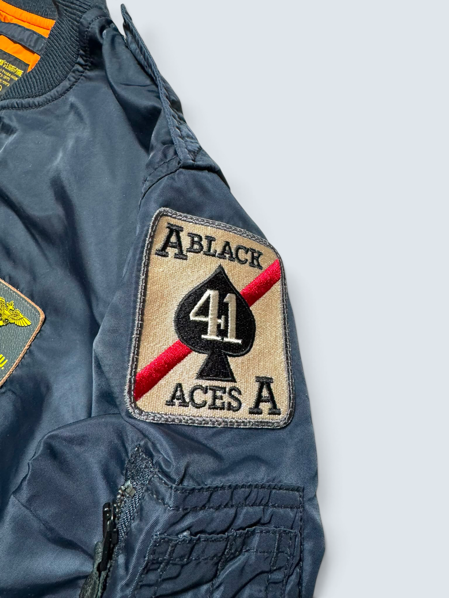 Jacket bomber flight L-2b Avirex ltd Japan exclusive top gun usaf full patch navy 00’s - S/M