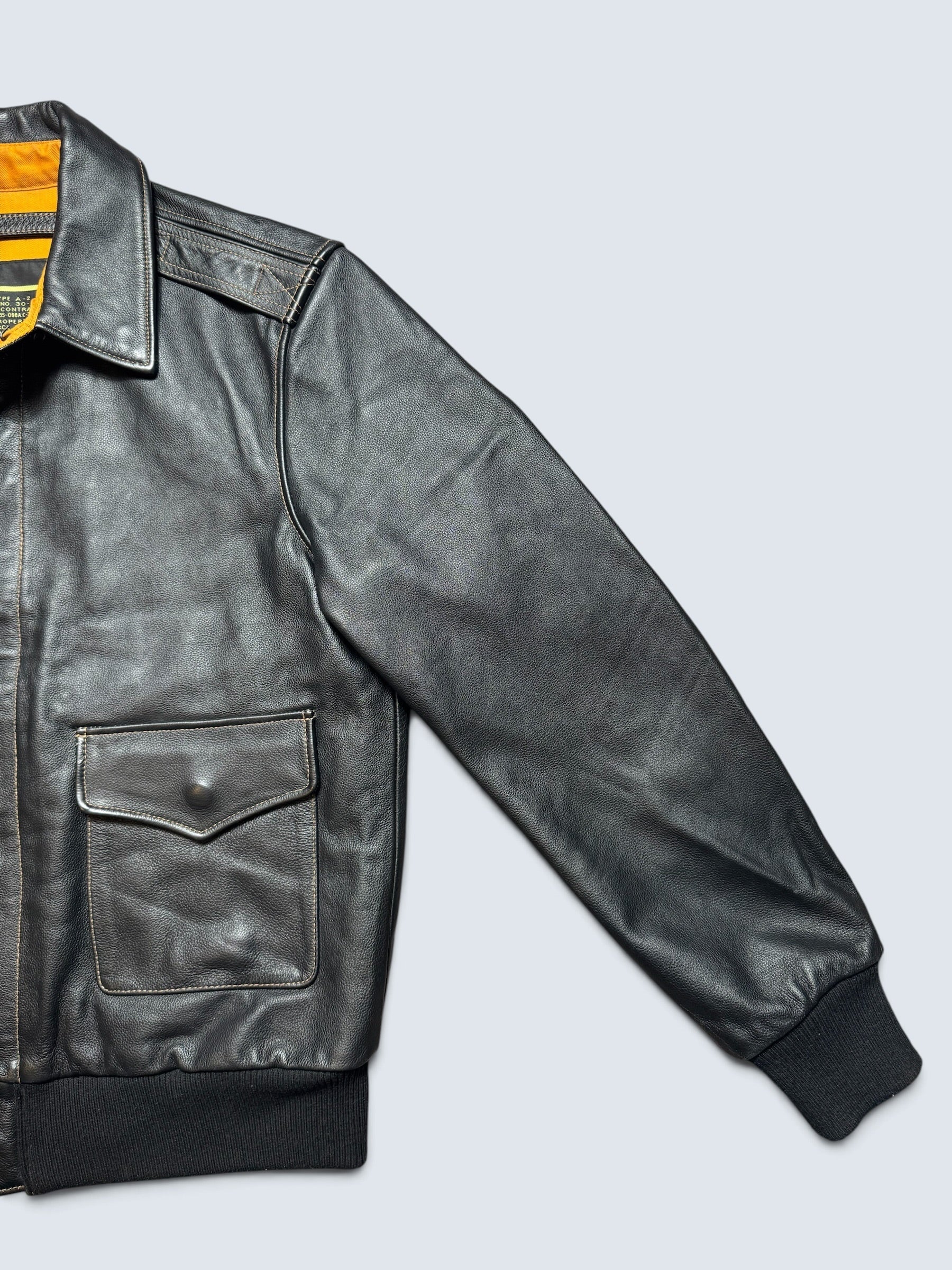 Jacket cuir cowhide flight A-2 Willis & Geiger usaf black 00's - M/L