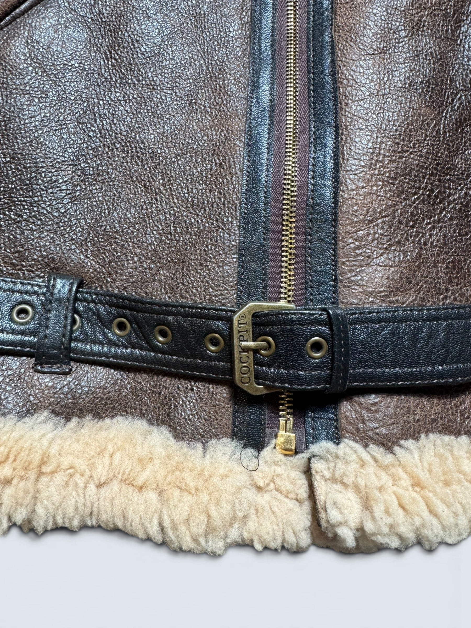 Jacket cuir flight shearling Irvin Cockpit made in USA RAF brown vintage 00’s - 40 (M/L)