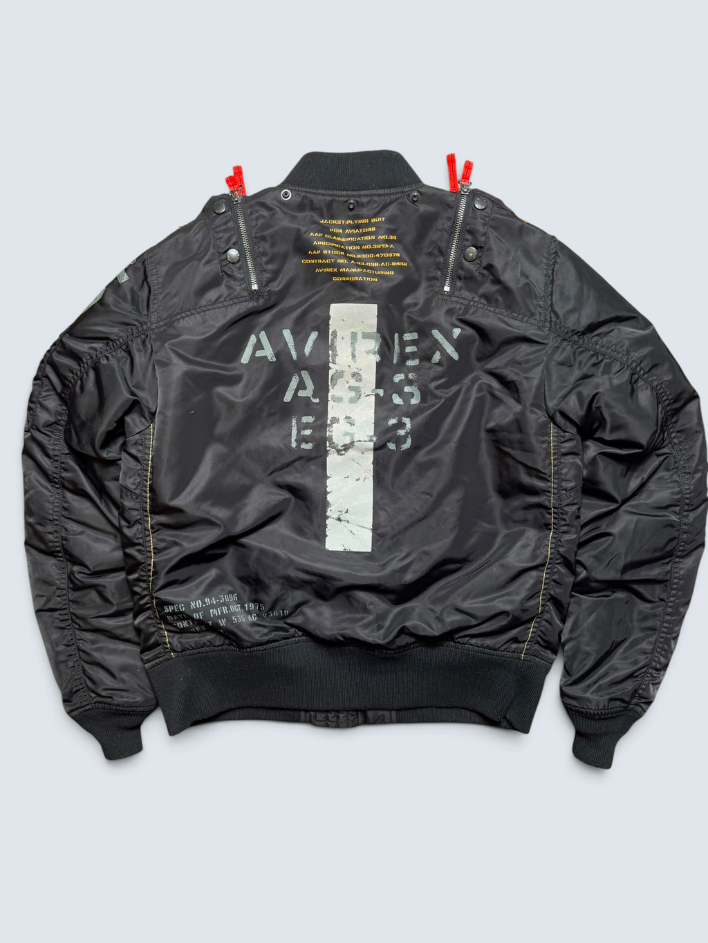 Jacket fly usaf intermediate ma-1 technical zip Hangar 75 Avirex Itd Japan exclusive black - M/L