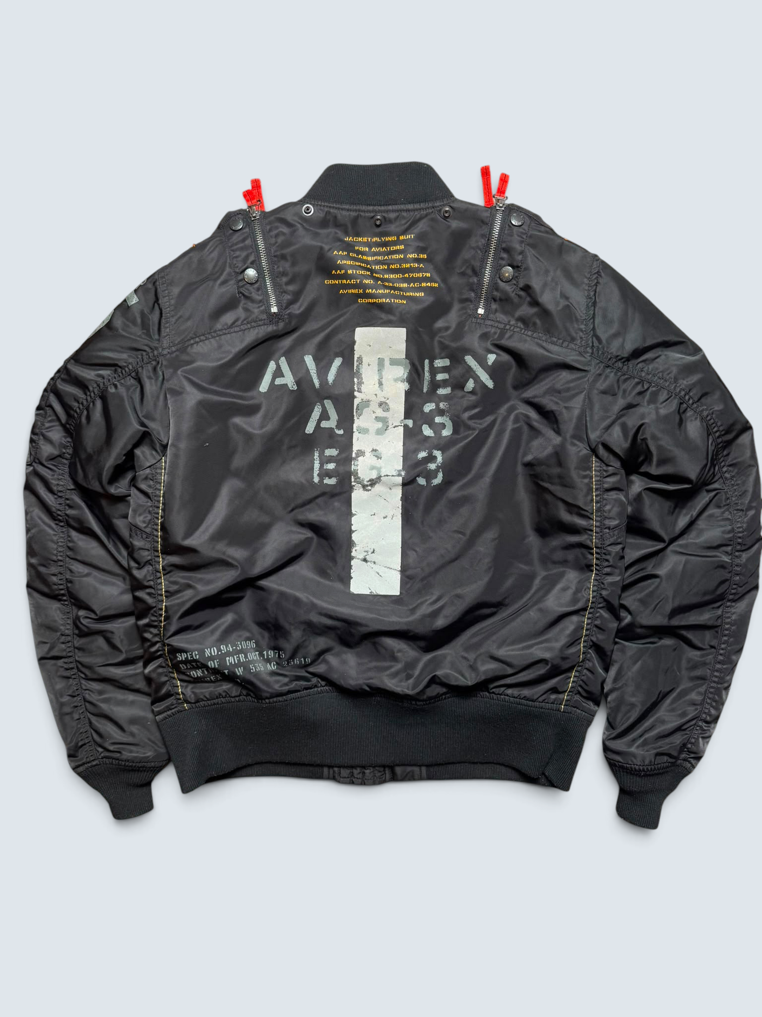 Jacket fly usaf intermediate ma-1 technical zip Hangar 75 Avirex Itd Japan exclusive black - M/L