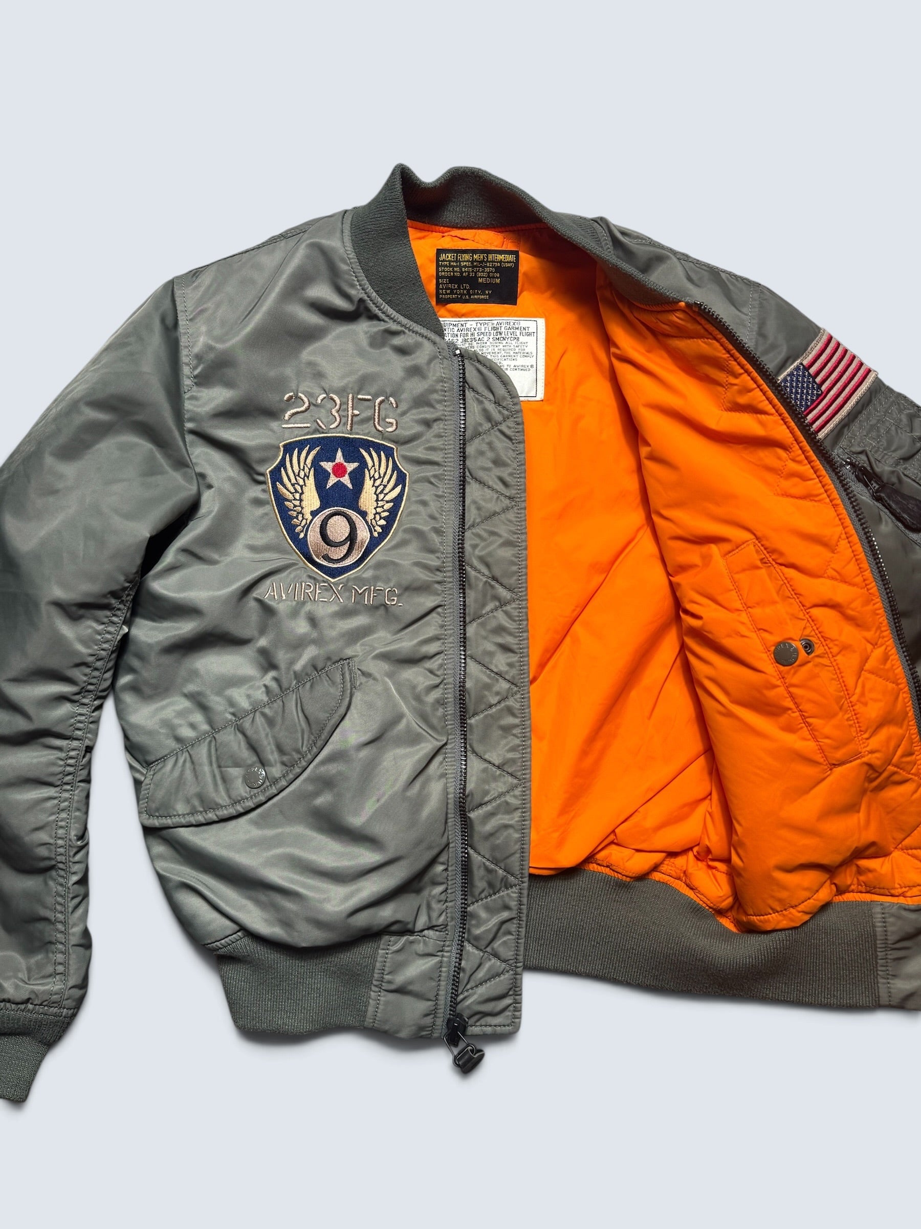 Jacket nylon bomber flight Ma-1 Avirex LTD Japan exclusive F-86 Flying Sharks 00's - S