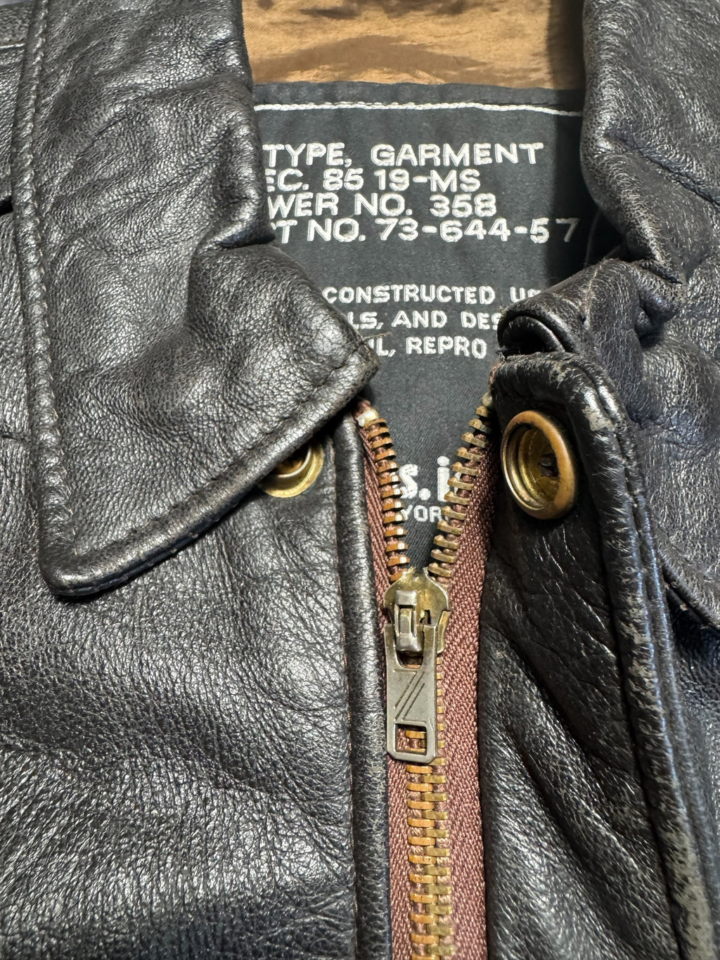 Jacket cuir cowhide flight A-2 Schott made in USA usaf black & brown 80’s - 40 (M)
