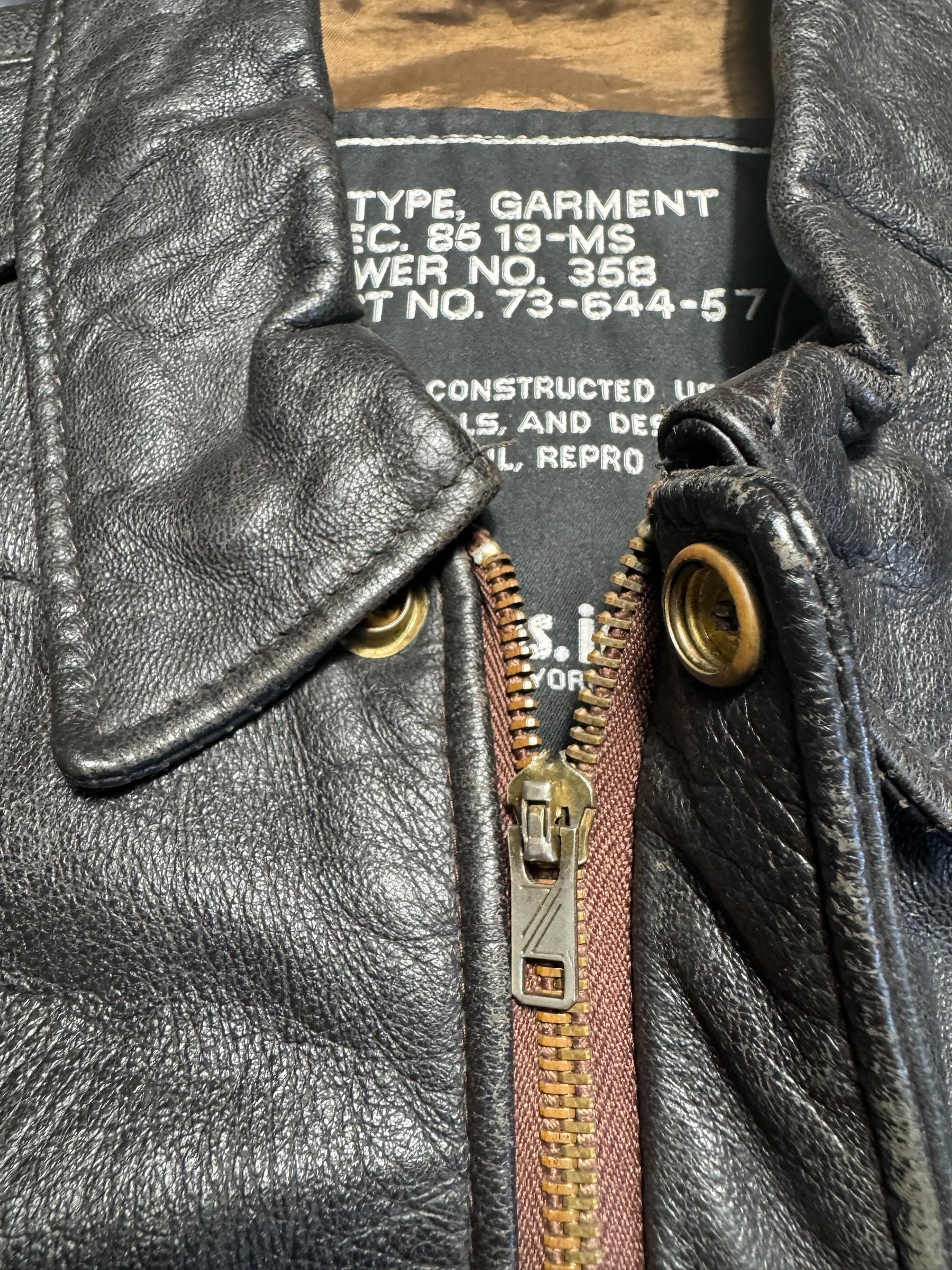 Jacket cuir cowhide flight A-2 Schott made in USA usaf black & brown 80’s - 40 (M)