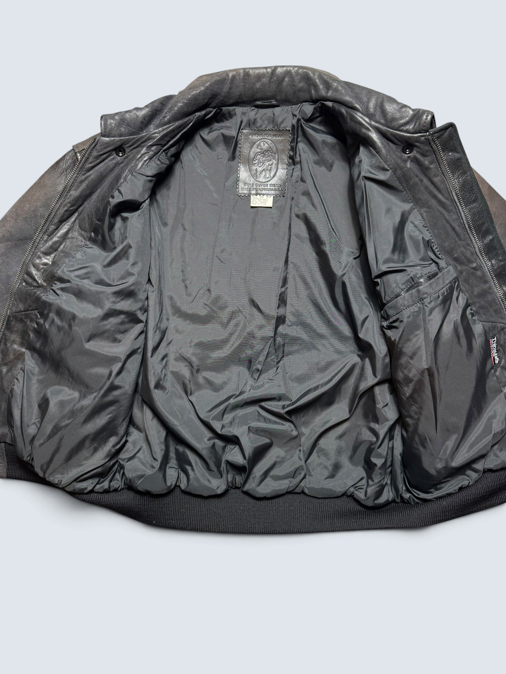Jacket cuir bomber flight pilot Golden Bear A-2 made in USA black 80’s - 38 (M)