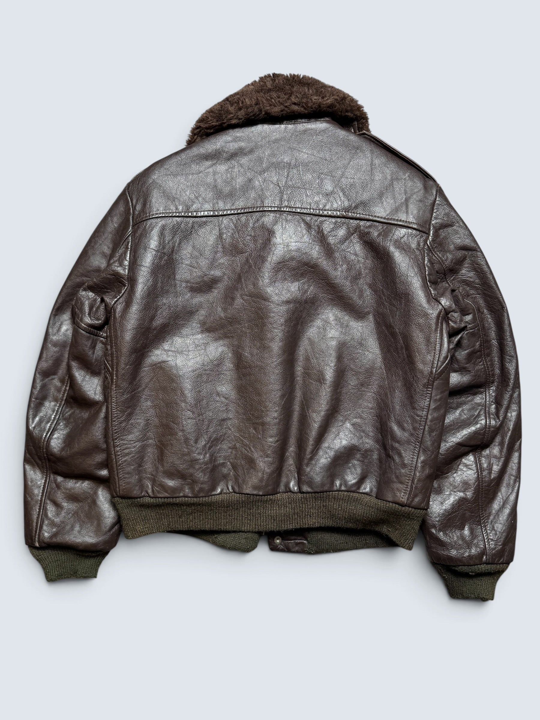 Jacket cuir cowhide flight bomber The Leather Shop Sears made in USA brown 70’s - 40 (M)