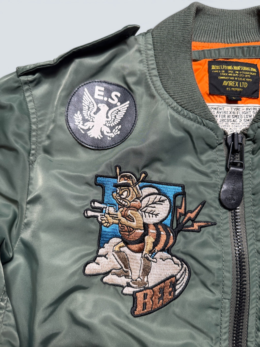 Jacket bomber flight L-2b Avirex LTD 334th FS usaf full patch kaki vintage 00’s - M