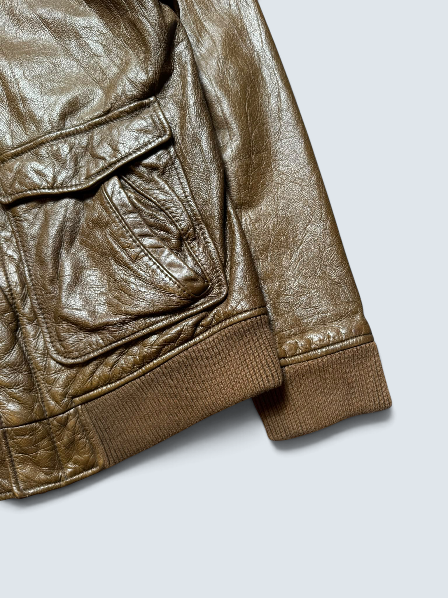 Jacket cuir bomber flight Schott NYC USA brown vintage 90’s - L