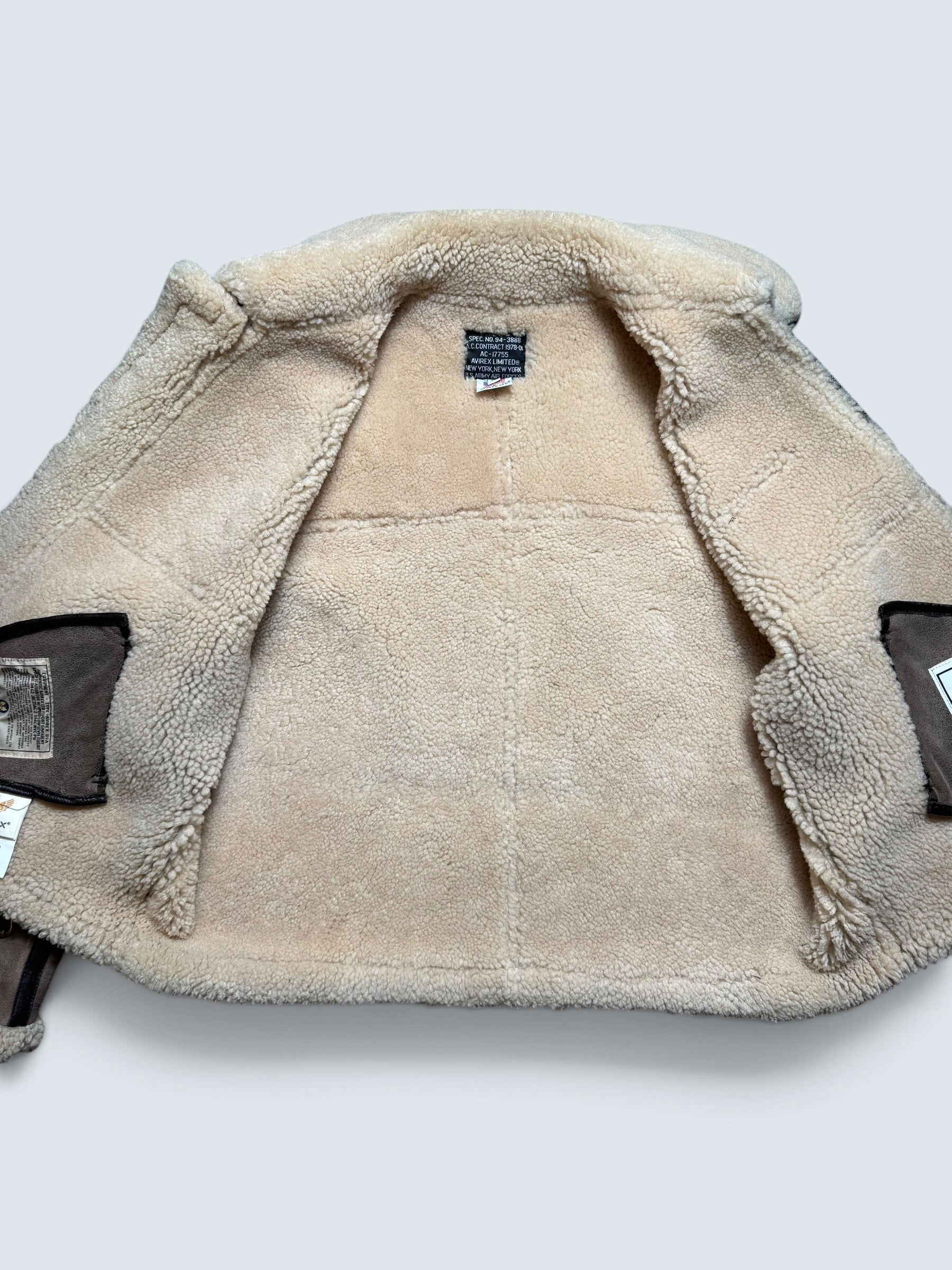 Jacket cuir flight shearling Irvin Avirex made in USA RAF grey vintage 80’s - 40 (L)