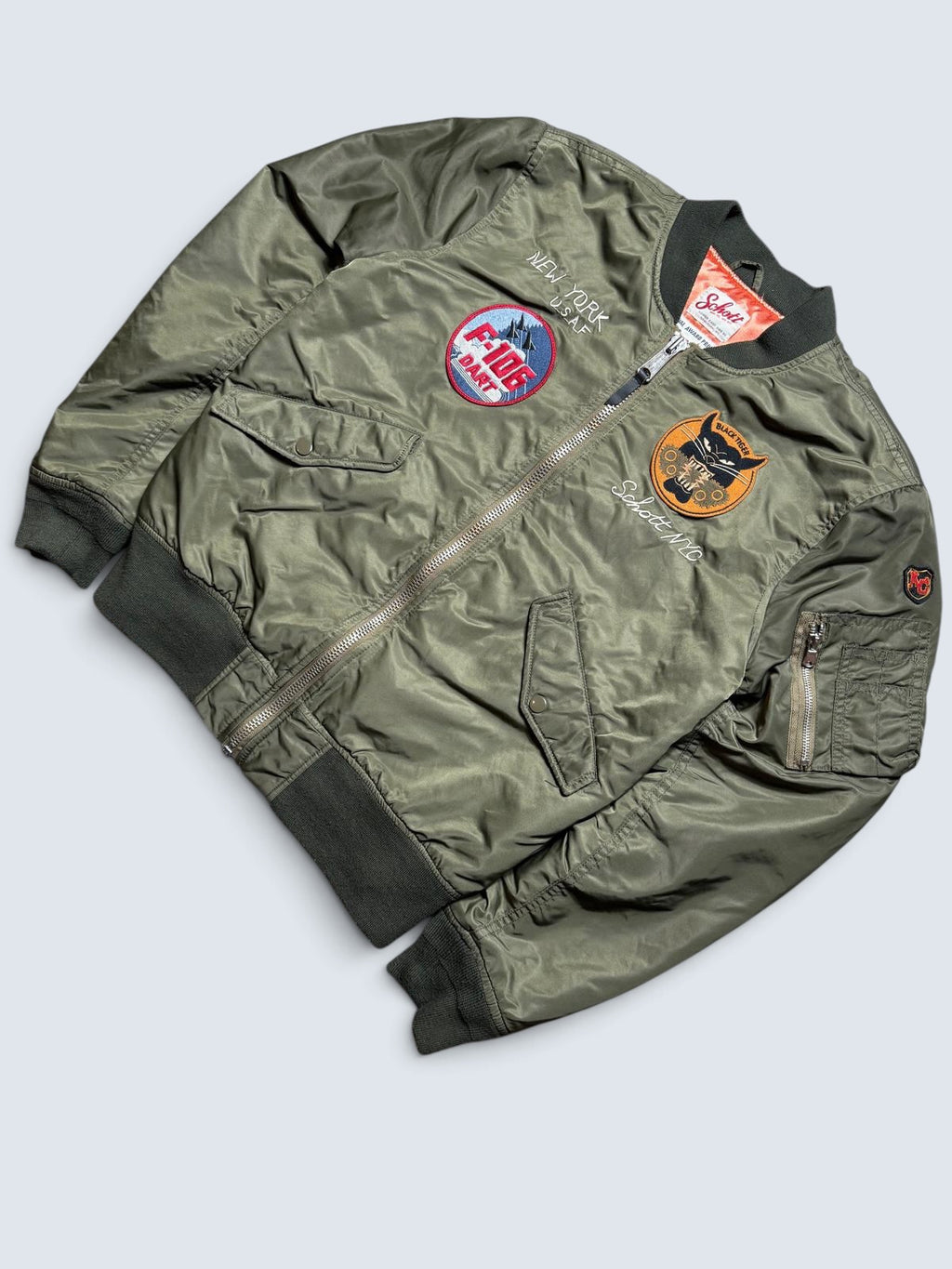 Jacket bomber flight style ma-1 Schott NYC limited edition airborne japan kaki - M/L