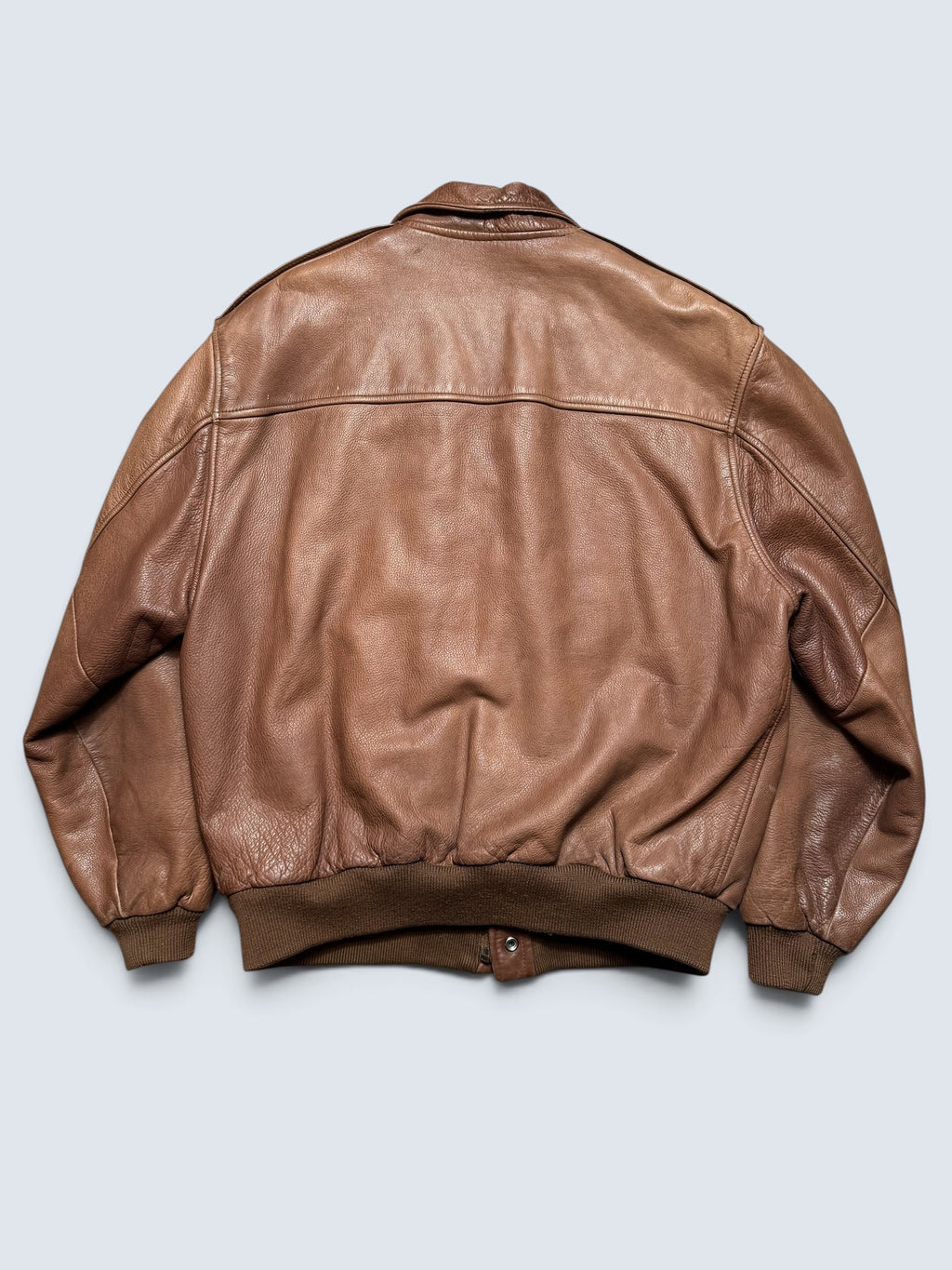 Jacket cuir cowhide flight bomber G-2 Chevignon Flying wear brown 80’s - L