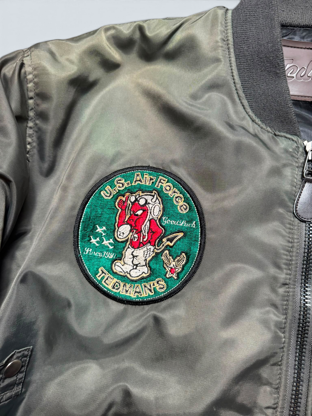 Jacket bomber fly ma-1 Tedman Company Devil made in Japan usaf kaki vintage 00’s - M