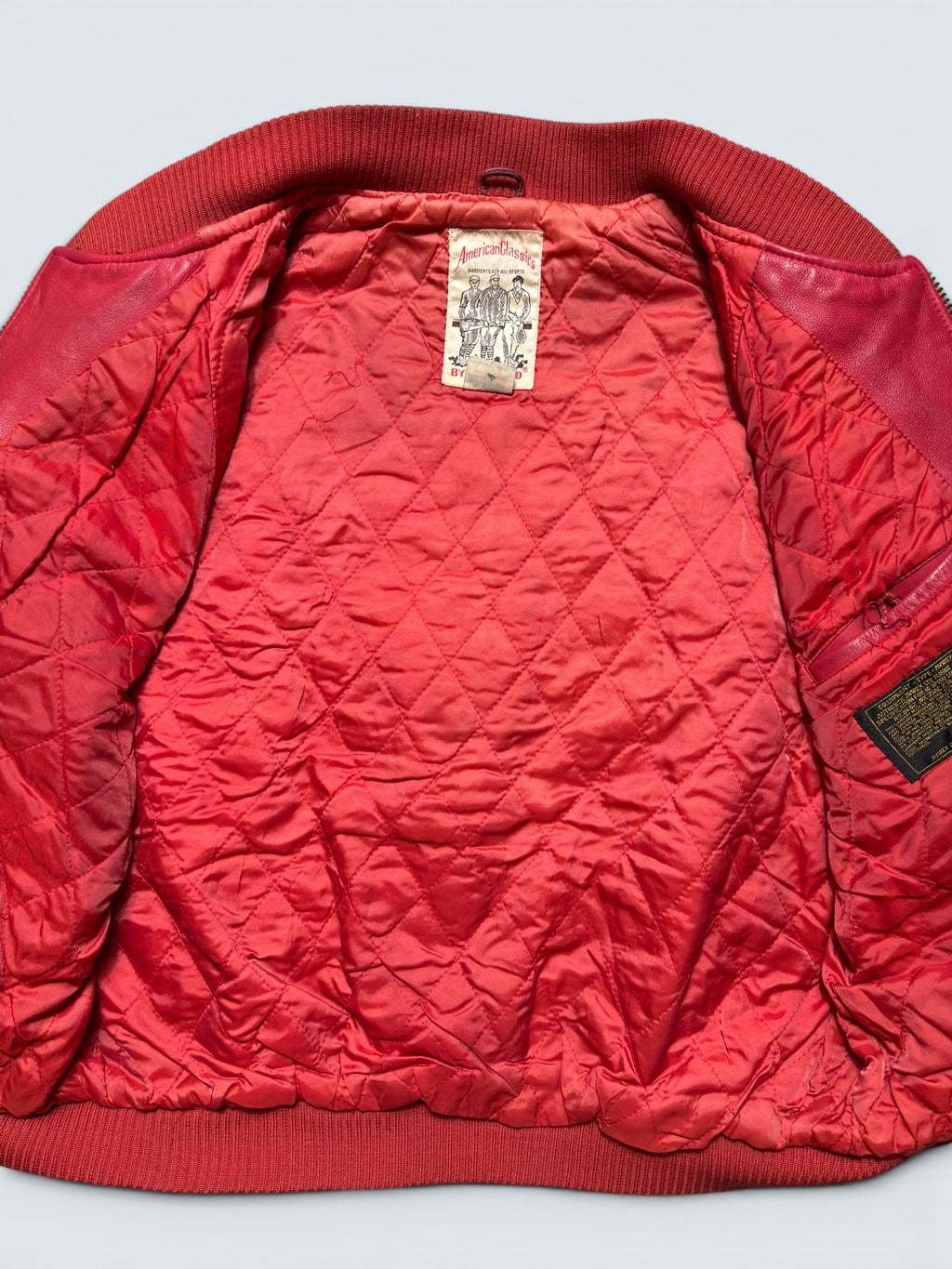Jacket cuir varsity baseball Avirex ltd made in USA track field red vintage 80/90’s - M