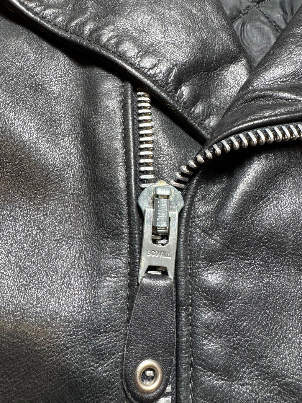 Jacket cuir biker motorcycle Perfecto Golden Bear made in USA black 80’s - 40 (M)