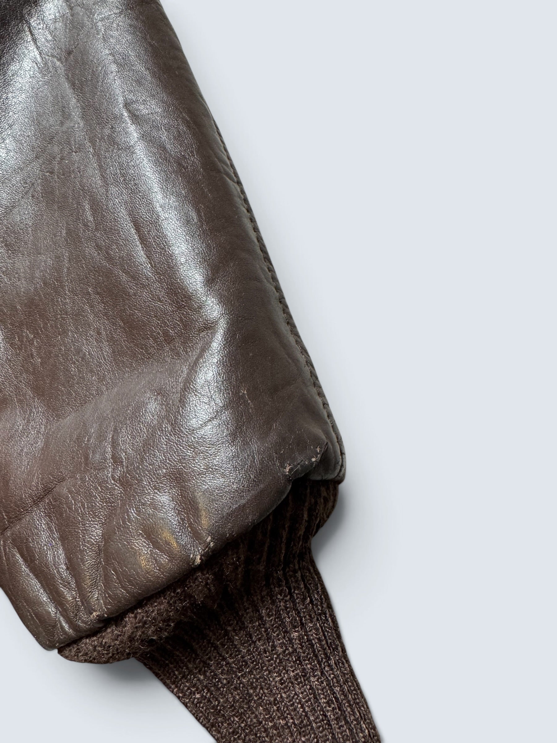 Jacket cuir cowhide flight bomber Wear-Guard made in USA brown 70’s - 42 (L)