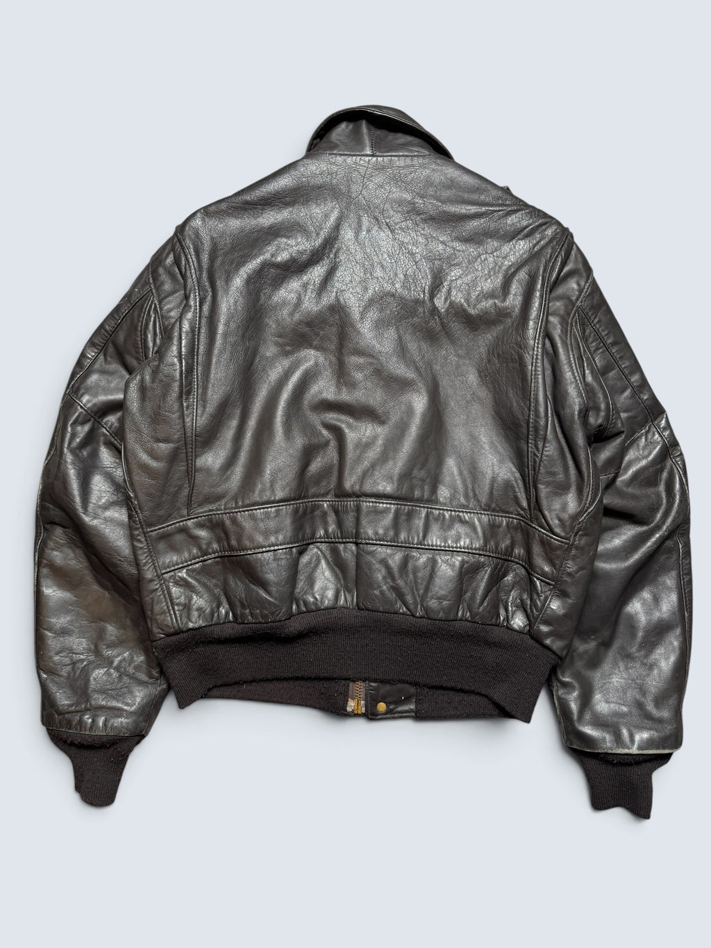Jacket cuir cowhide flight bomber Schott NYC 674MS made in USA black 80’s - 44 (L)
