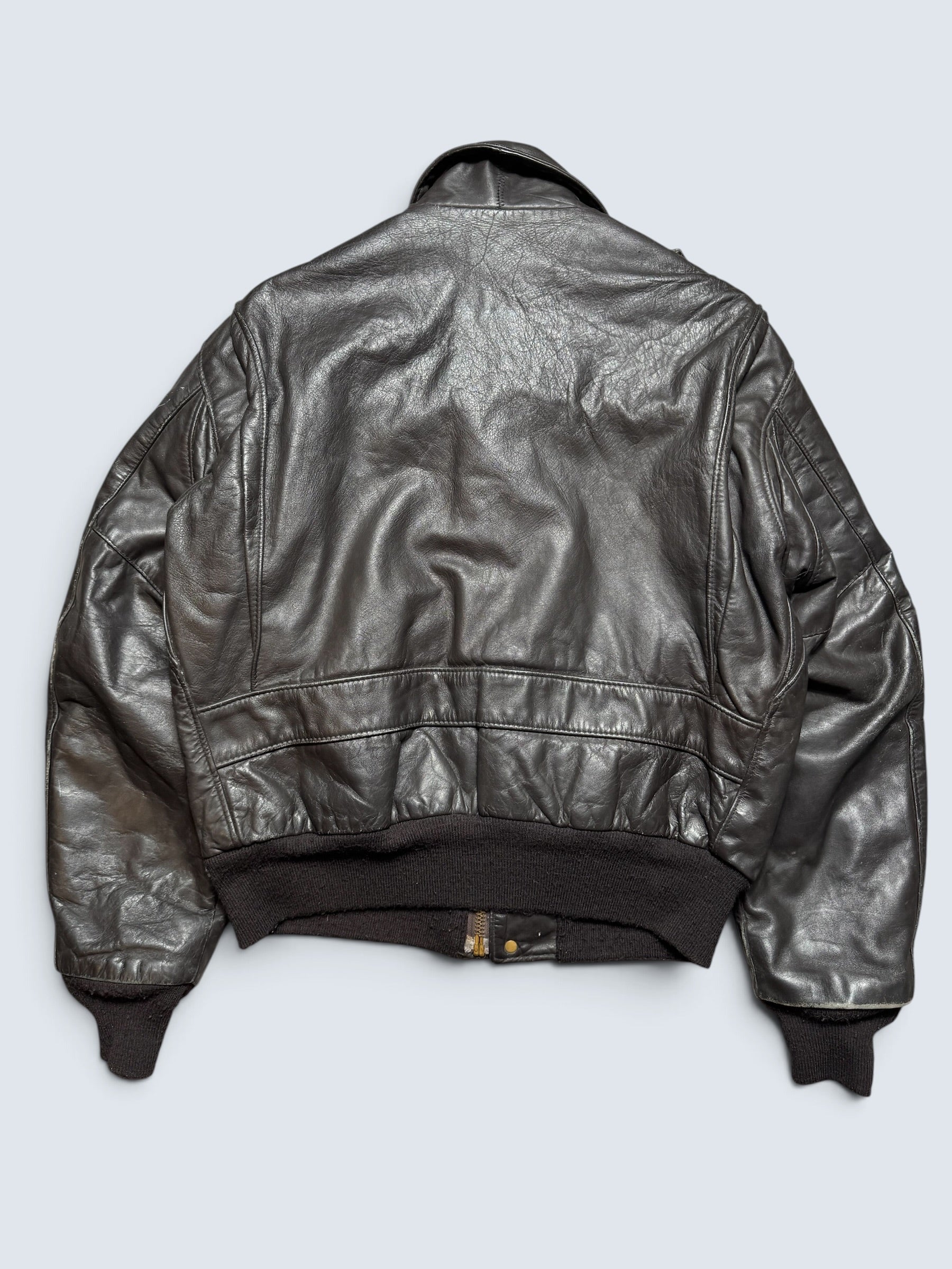 Jacket cuir cowhide flight bomber Schott NYC 674MS made in USA black 80’s - 44 (L)
