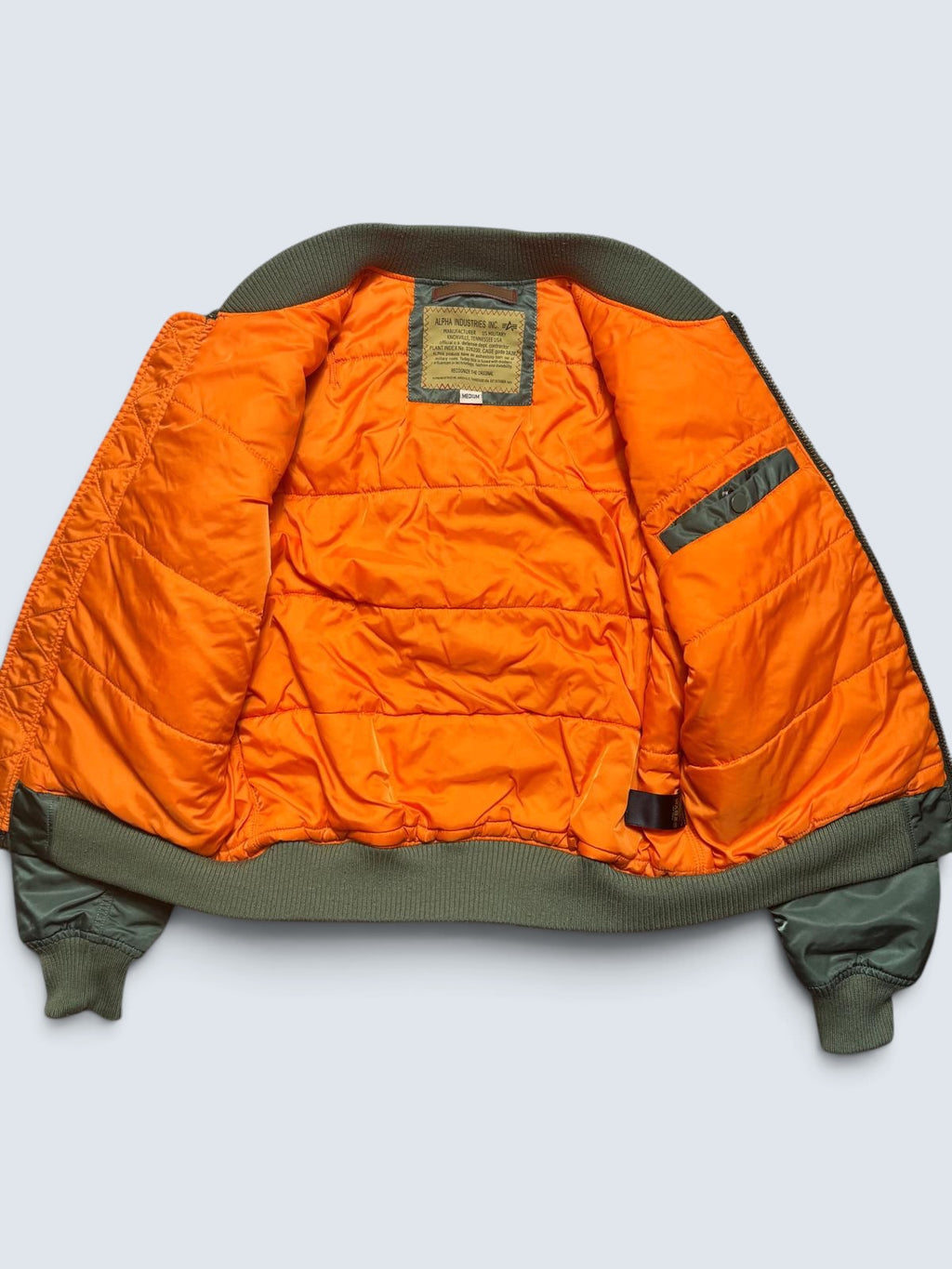 Jacket nylon bomber flight Ma-1 Alpha Industries usaf sage green - M