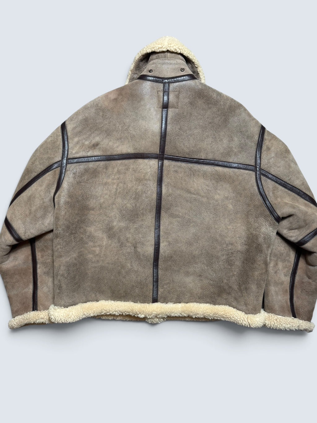 Jacket cuir flight shearling Irvin Avirex made in USA RAF grey vintage 80’s - 40 (L)