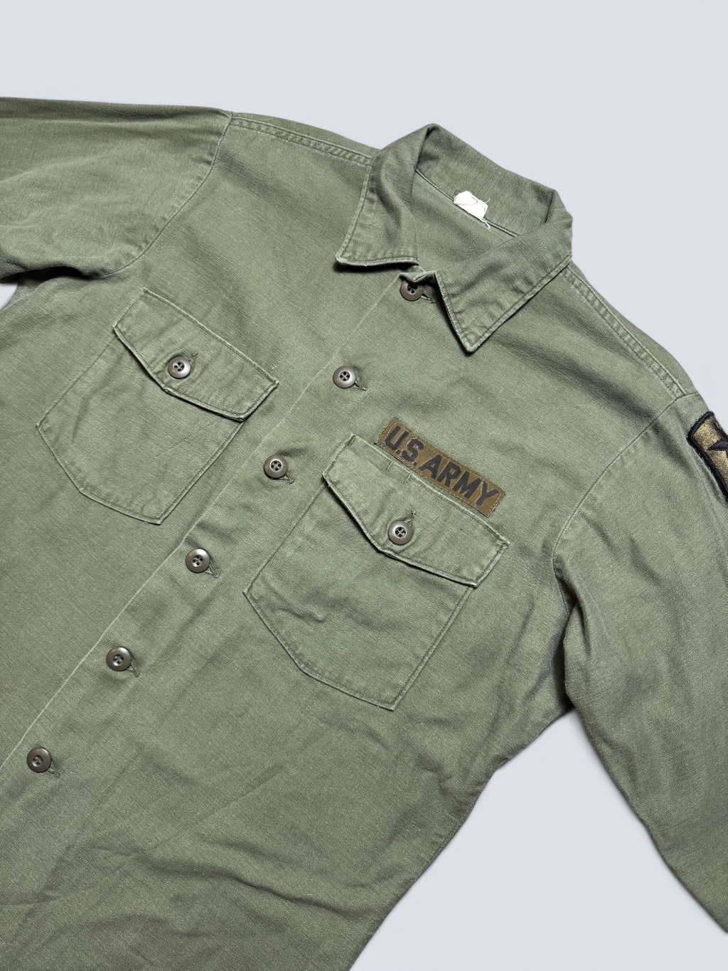 Jacket army Fatigue Shirt OG-107 cotton sateen U & W Industries 72nd Infantry Vietnam 1970 - M