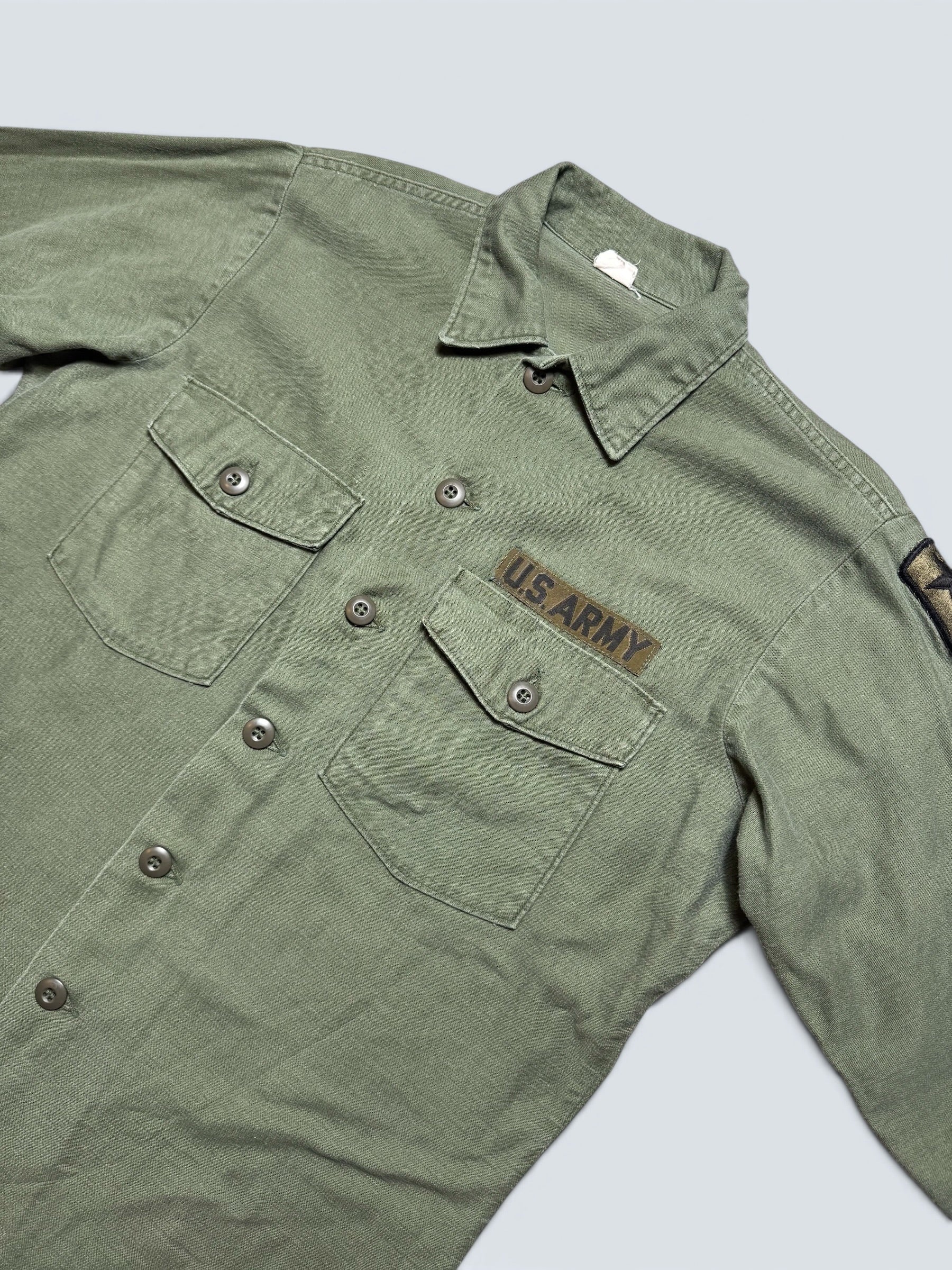 Jacket army Fatigue Shirt OG-107 cotton sateen U & W Industries 72nd Infantry Vietnam 1970 - M