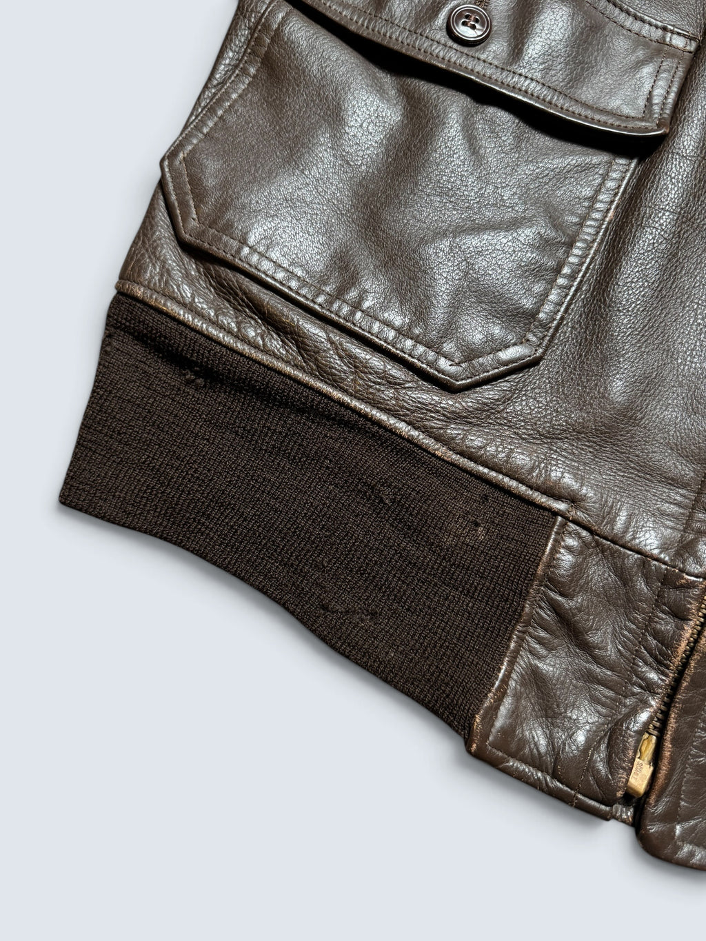Jacket cuir goatskin flight G-1 original US Navy Brill Bros 1975 Vietnam Era - 44 (XL)