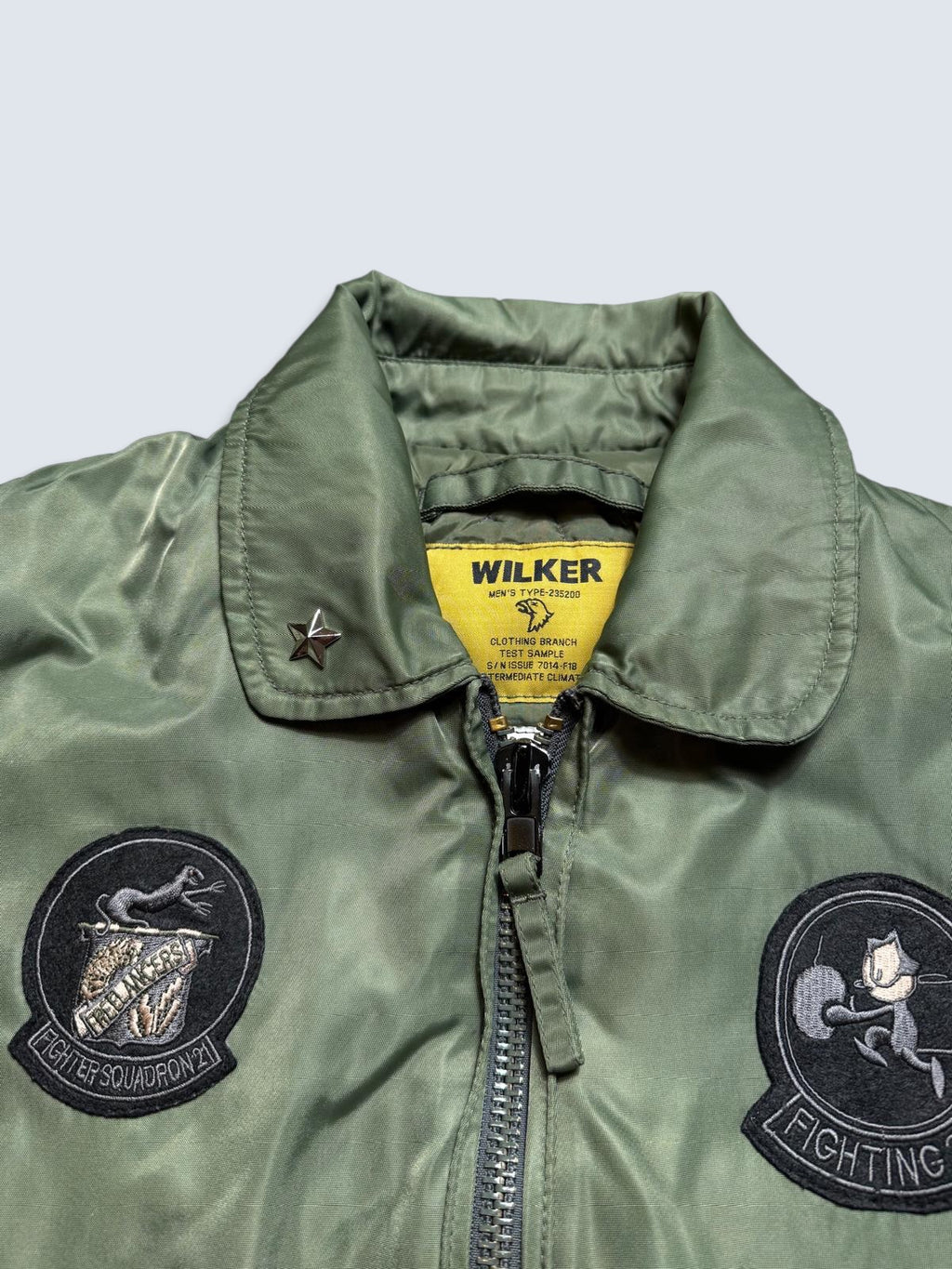 Jacket bomber flight CWU-45P Wilker Industries full patch kaki vintage 00’s - L