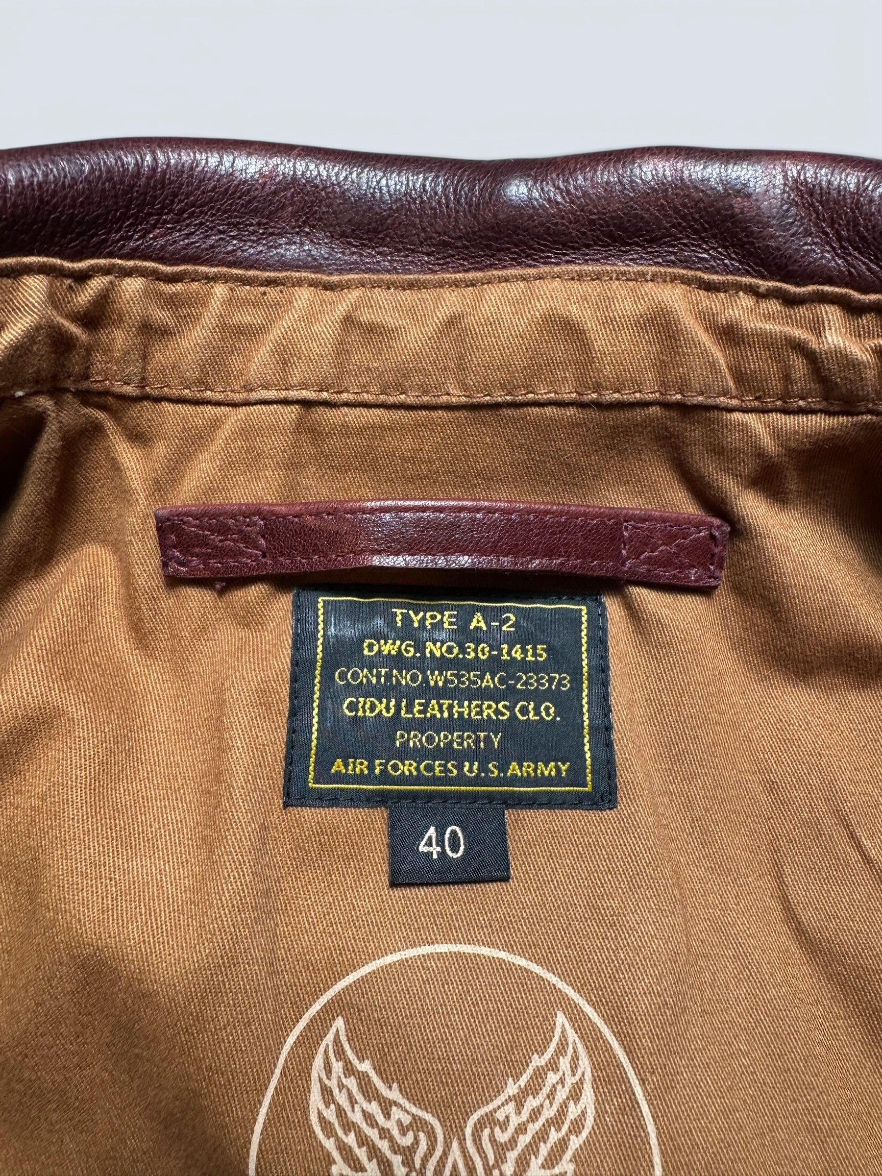 Jacket cuir cowhide bomber flight A-2 Cidu Leathers Clo. patch Catch-22 usaf brown - 40 (S/M)