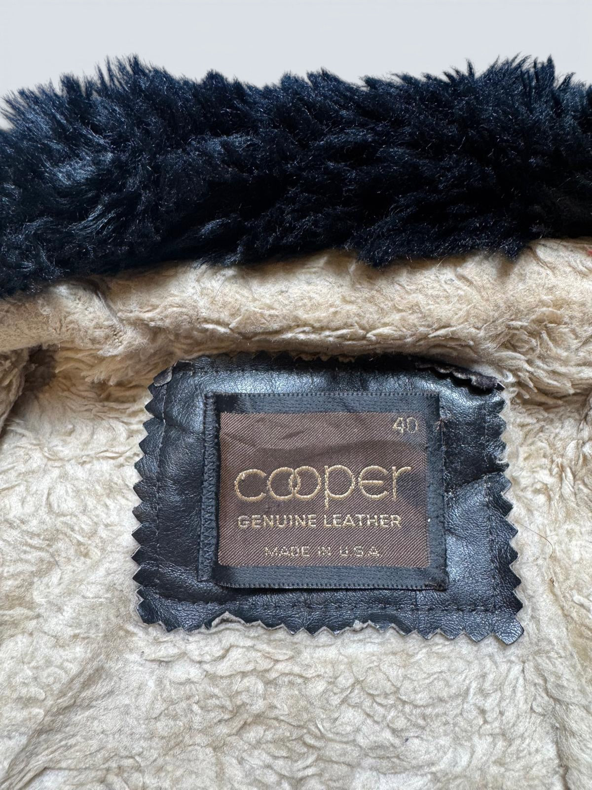 Jacket cuir cowhide flight bomber Cooper made in USA black 70’s - 40 (M)