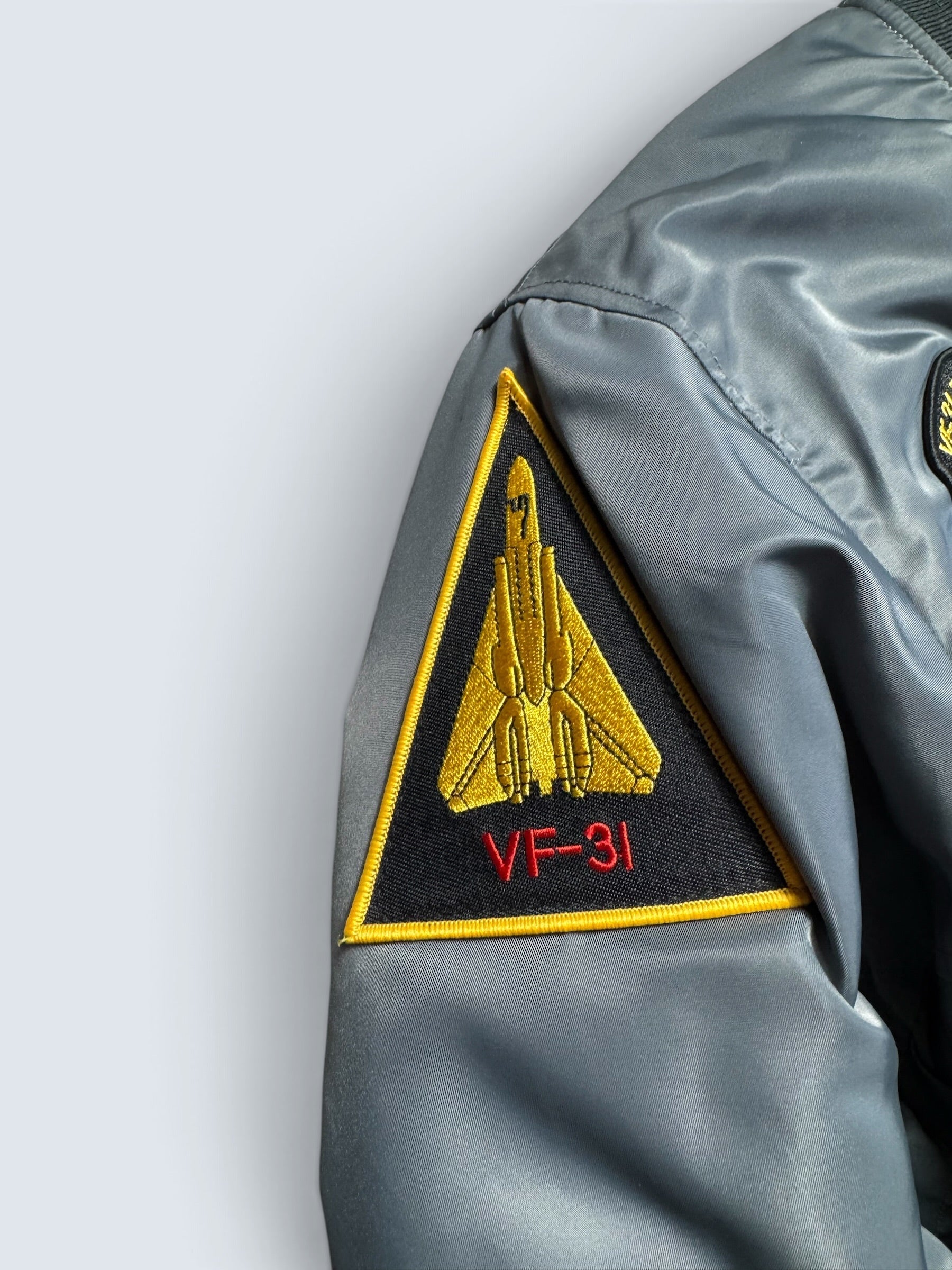 Jacket nylon bomber flight Ma-1 Toys McCoy Tmj2432 usaf full patch 1957 grey - M