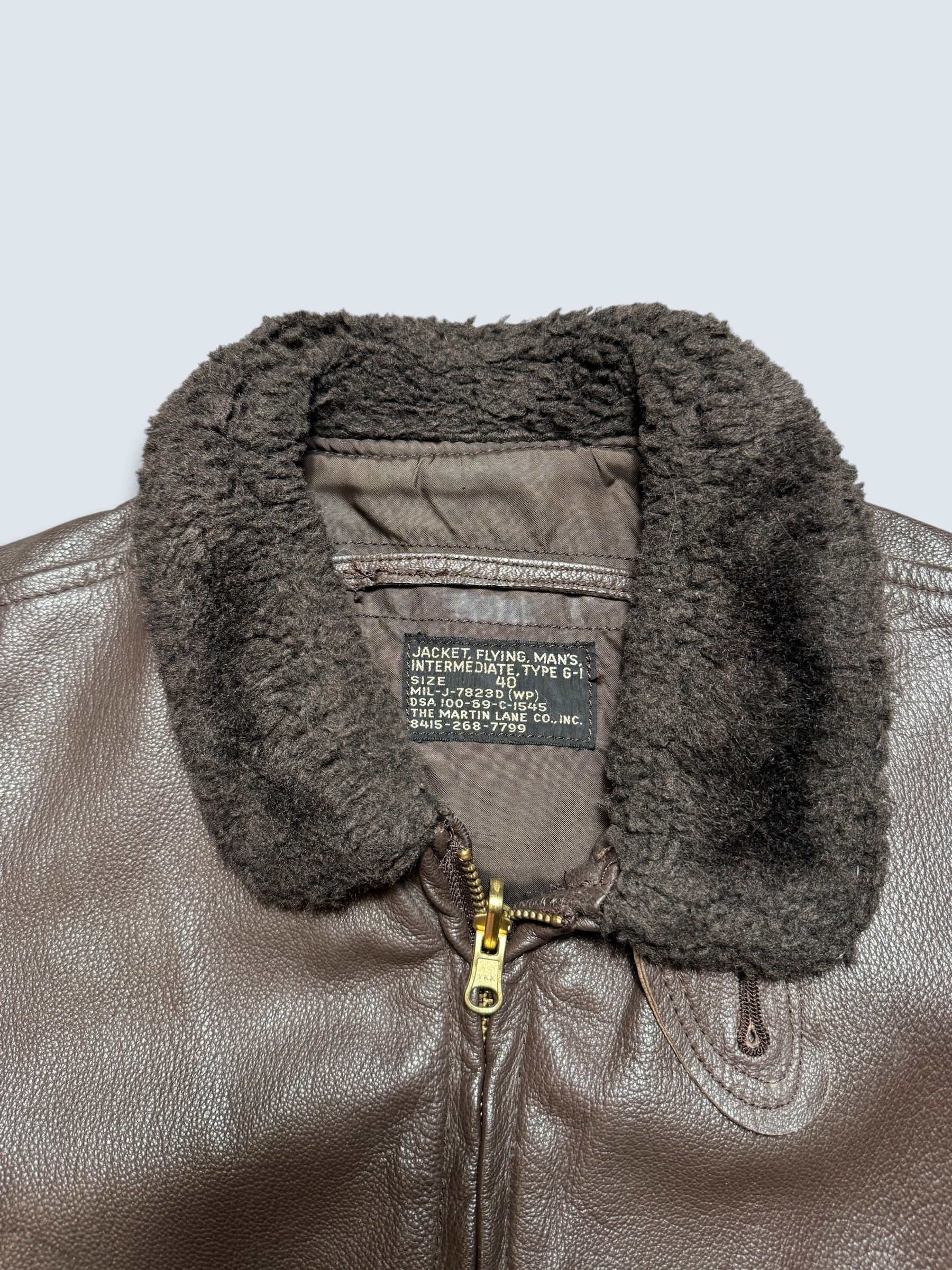 Jacket cuir goatskin flight G-1 original US Navy The Martin Lane 1969 Vietnam Era - 40 (M)