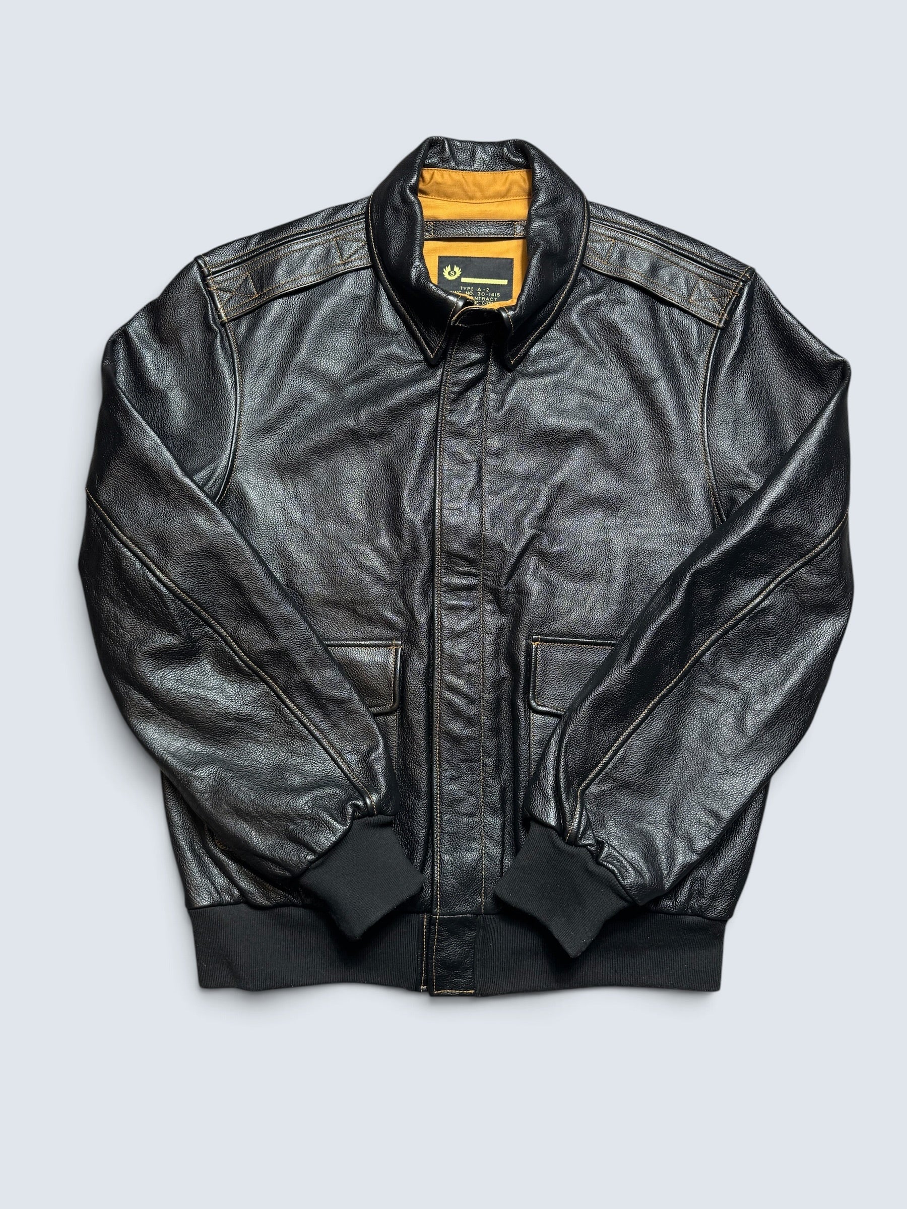 Jacket cuir bomber flight A-2 Willis & Geiger usaf black 00's - L