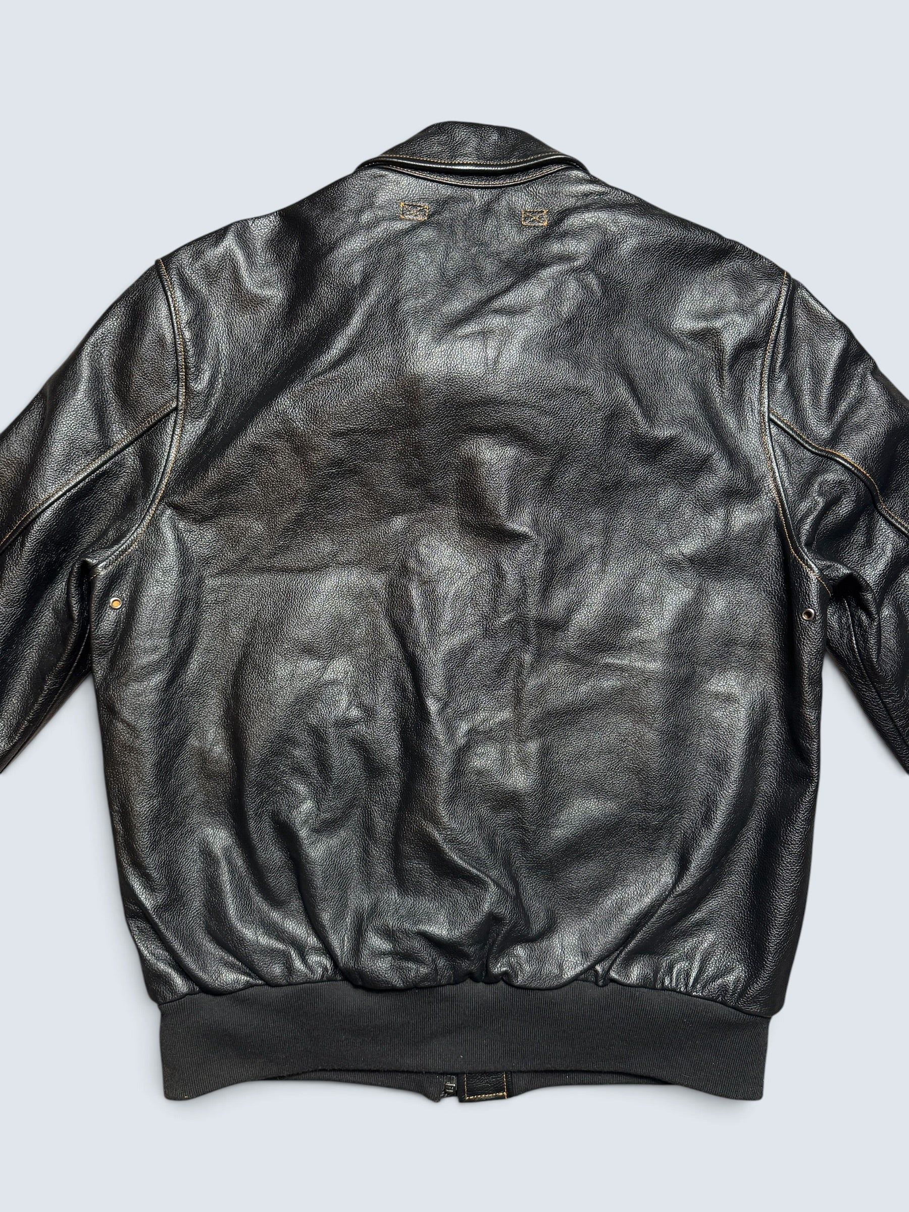 Jacket cuir bomber flight A-2 Willis & Geiger usaf black 00's - L