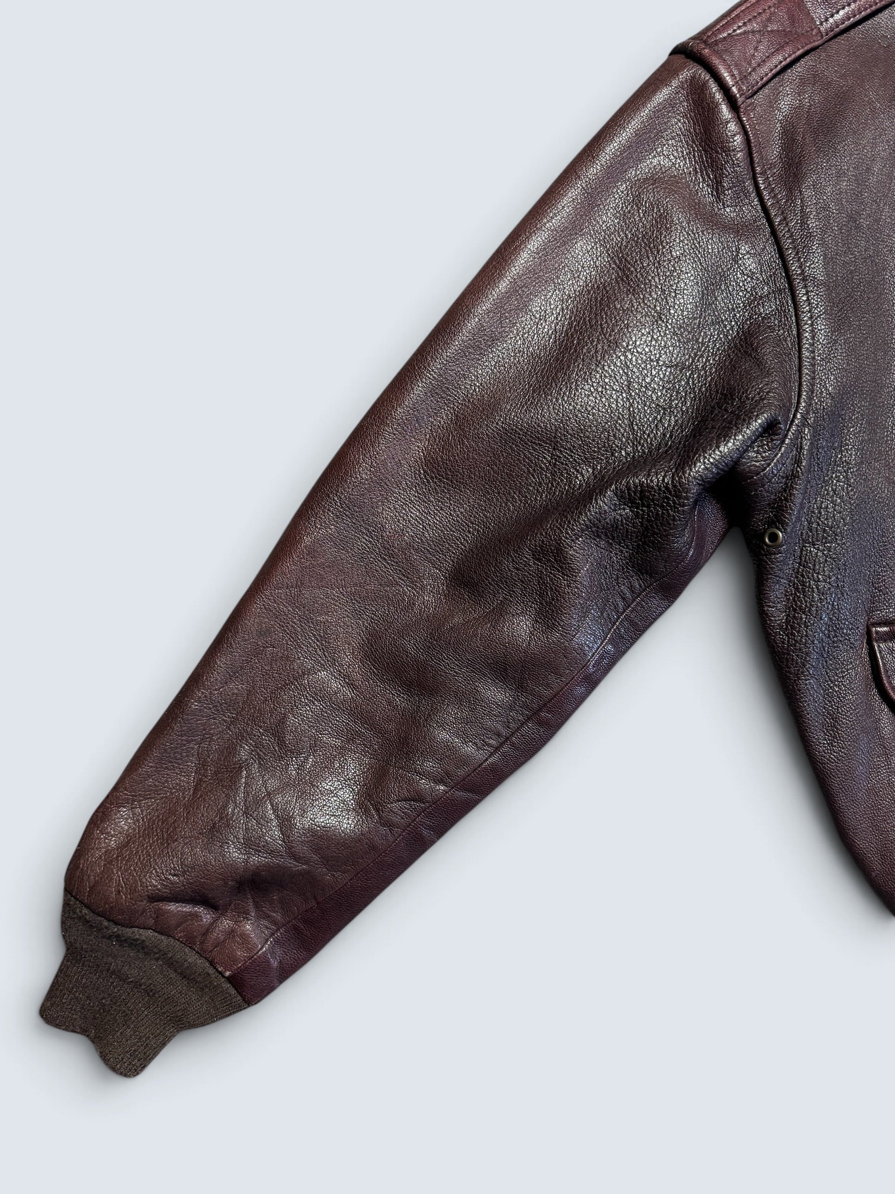 Jacket cuir goatskin flight A-2 Avirex made in USA usaf brown 70’s- 42 (L)
