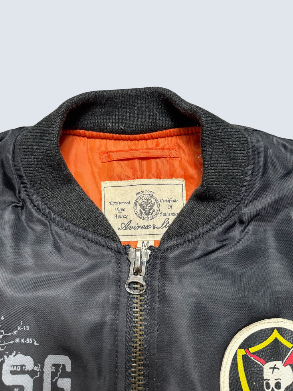 Jacket bomber flight Ma-1 Avirex LTD 75 FSG made in Korea black vintage 90's - M