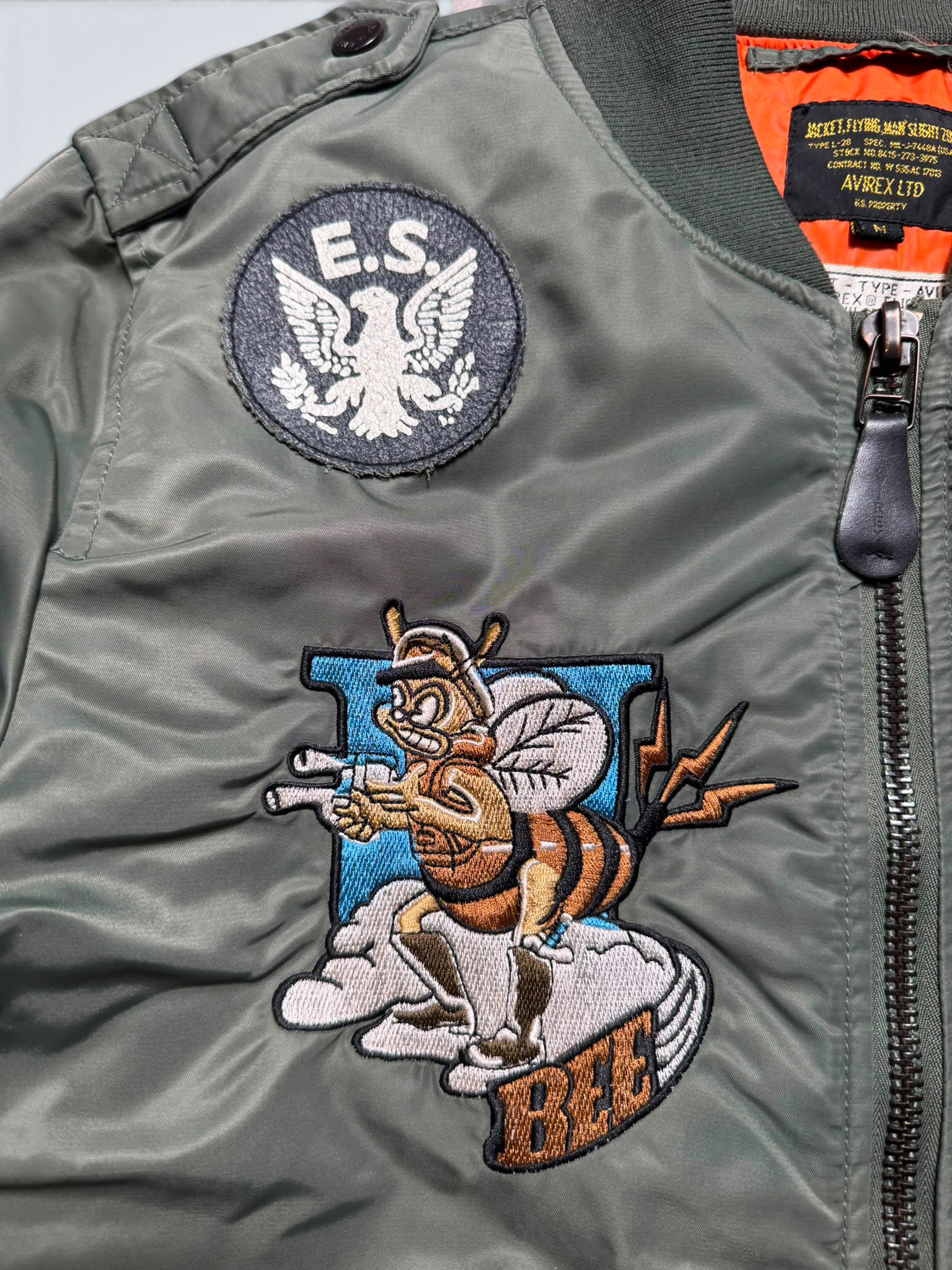 Jacket bomber flight L-2b Avirex ltd 334th FS usaf Japan exclusive kaki vintage 00’s - M