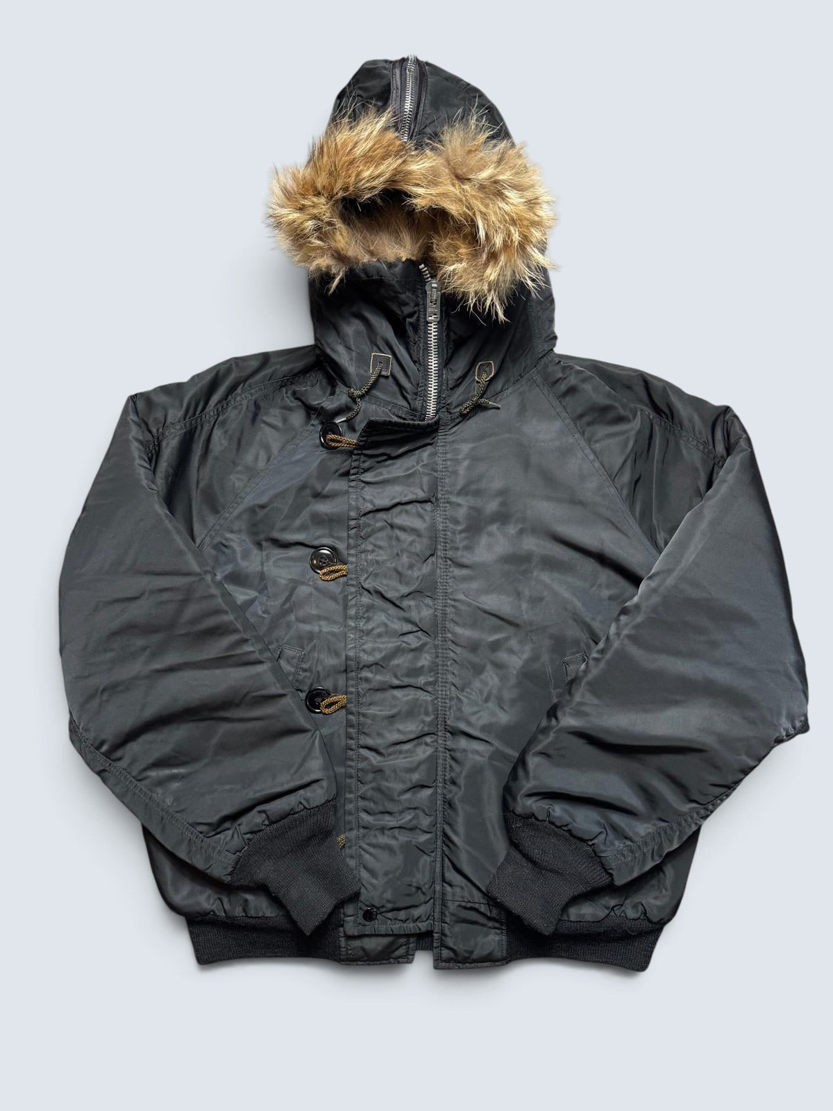 Jacket nylon parka fur bomber flight N-5A Golden Fleece black original 60's/70's - 40 (M)