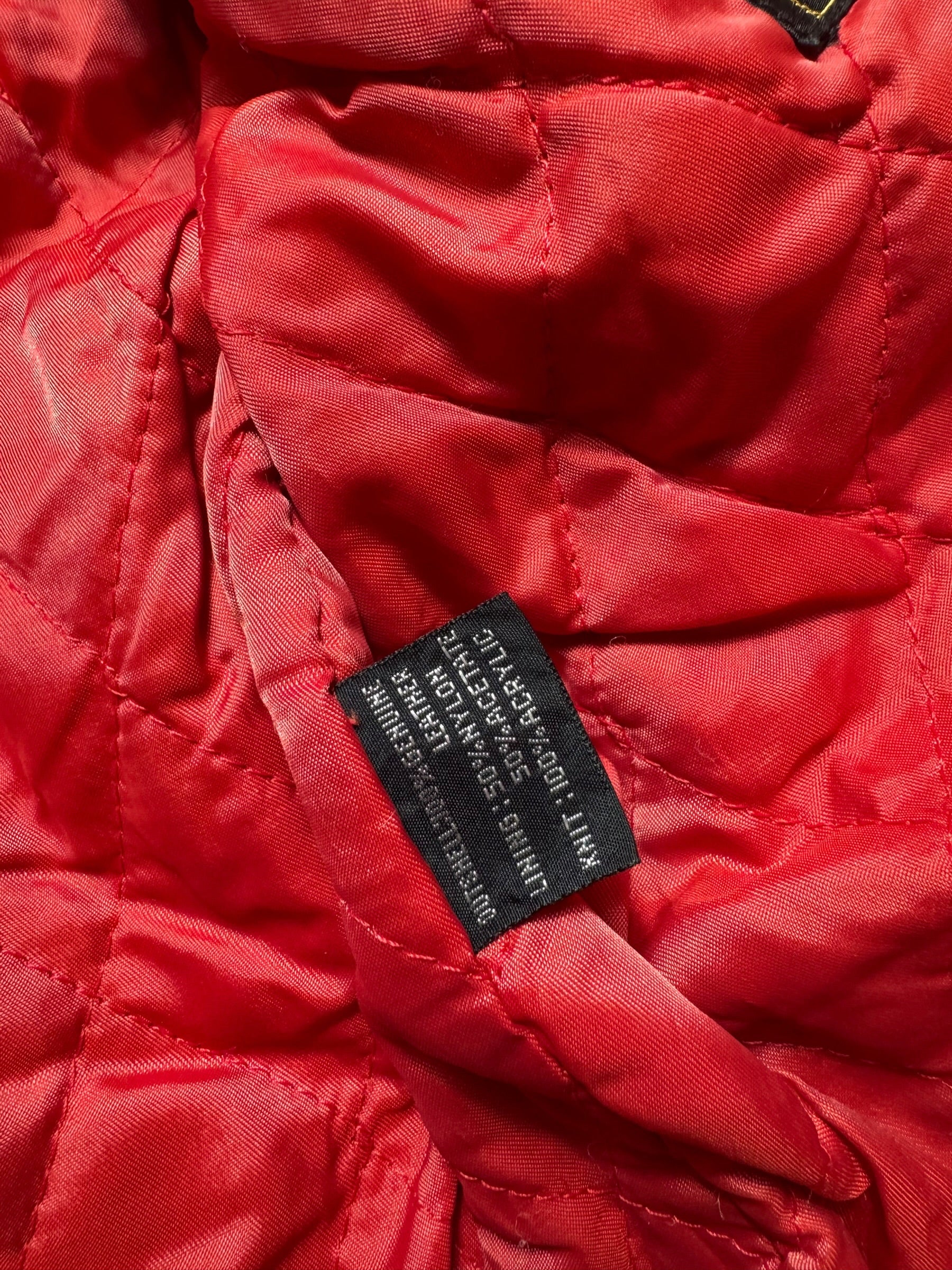 Jacket cuir varsity baseball Avirex ltd made in USA track field red vintage 80/90’s - M