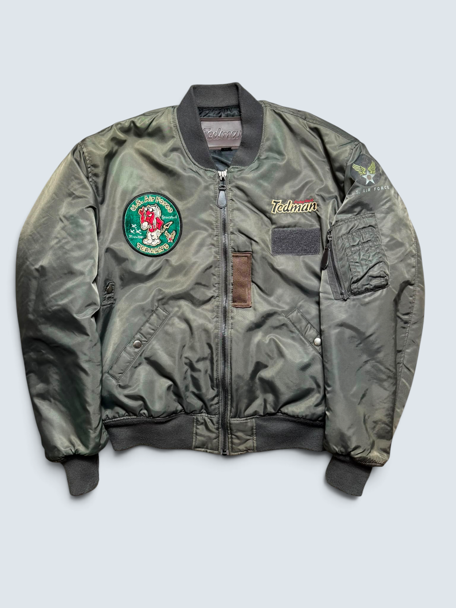 Jacket bomber fly ma-1 Tedman Company Devil made in Japan usaf kaki vintage 00’s - M