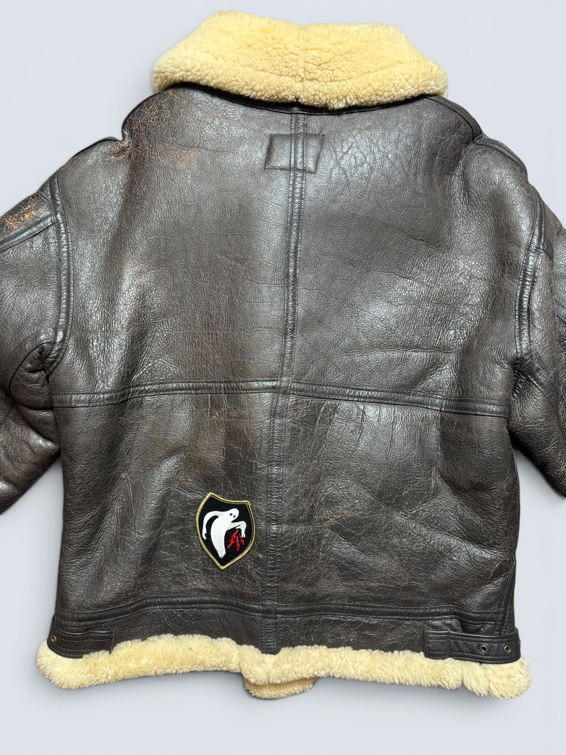 Jacket cuir flight shearling B-3 Avirex made in USA usaf black vintage 80’s - 38 (M/L)