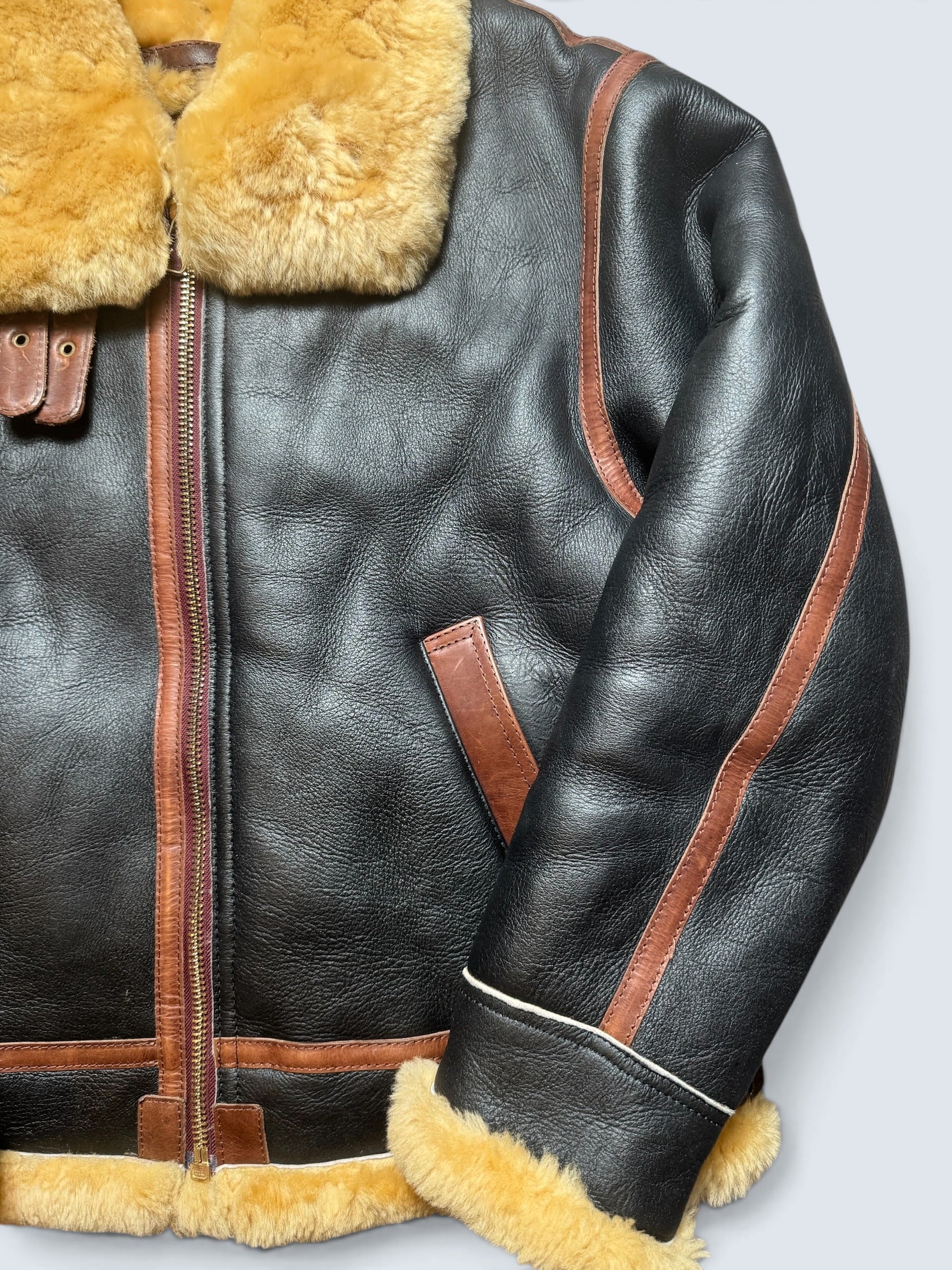 Jacket cuir bomber flight shearling B-3 Avirex Limited Japan exclusive usaf 00's - XL