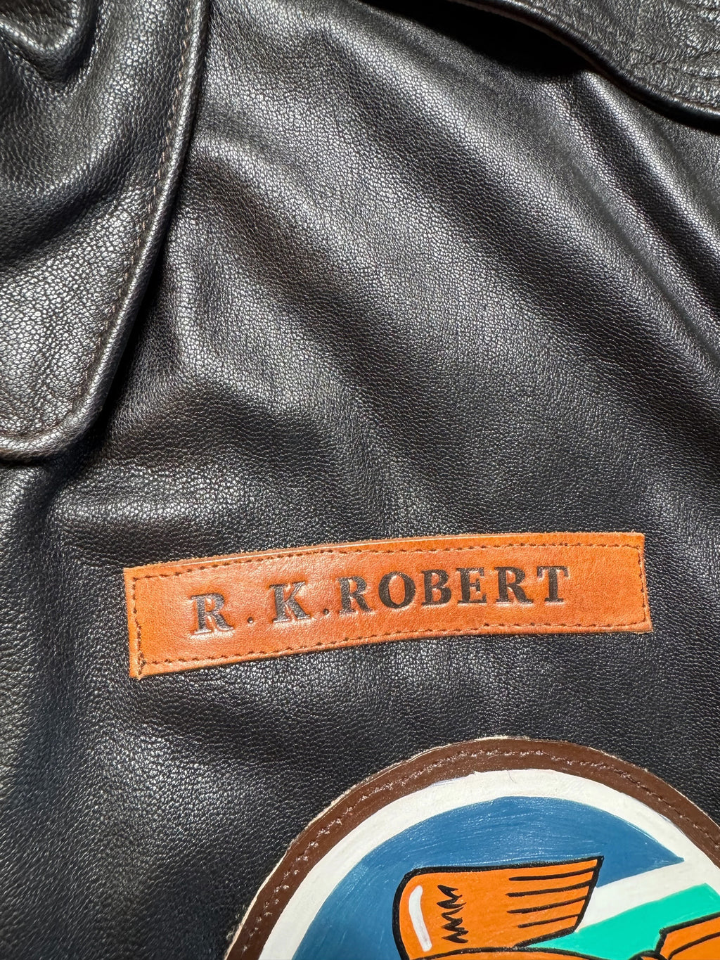Jacket cuir goatskin flight A-2 Cockpit made in usa usaf Menphis Belle nose art patch black - 40 (L/XL)