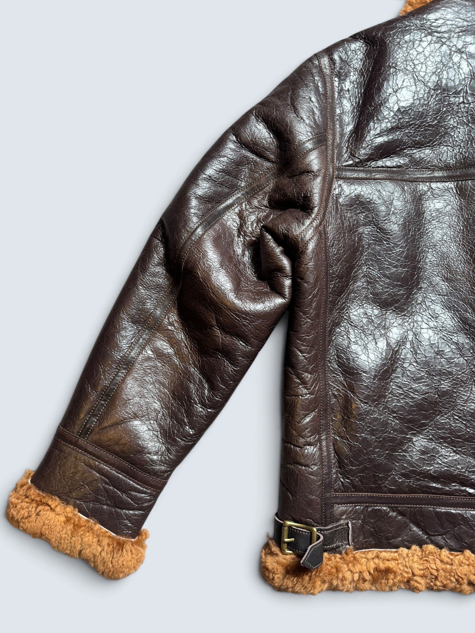 Jacket cuir flight shearling B-3 Horsehide Curphey usaf brown 00’s - 42 (XL)
